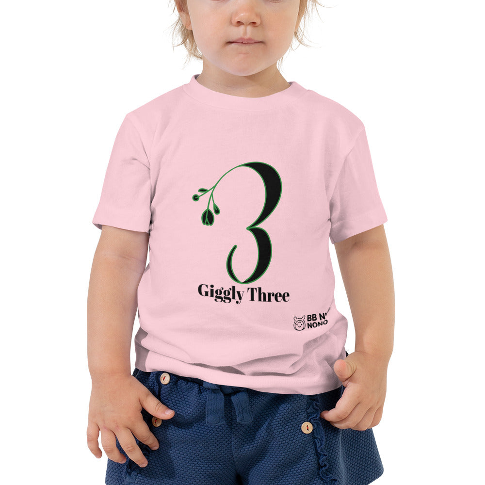 Giggly Three - Toddler Short Sleeve Tee