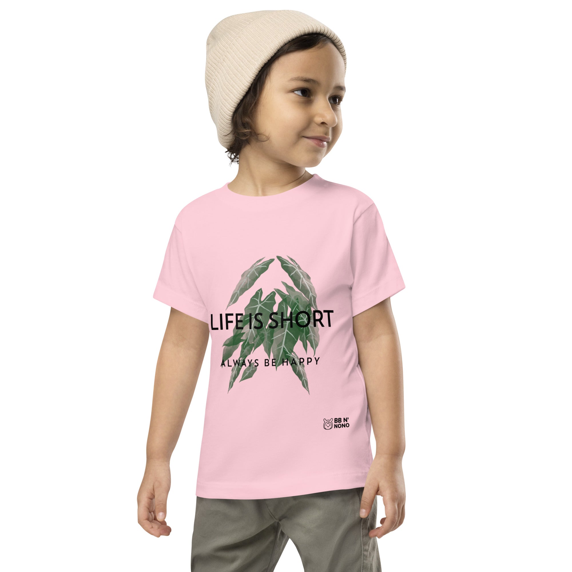 Life is short, always be happy - Toddler Short Sleeve Tee