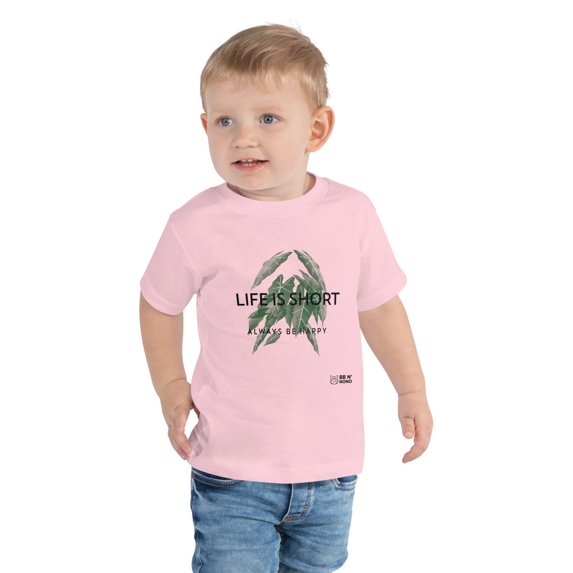 Life is short, always be happy - Toddler Short Sleeve Tee