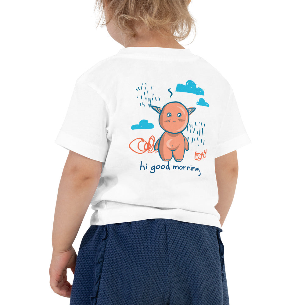 Cute little monster - Toddler Short Sleeve Tee (back print)