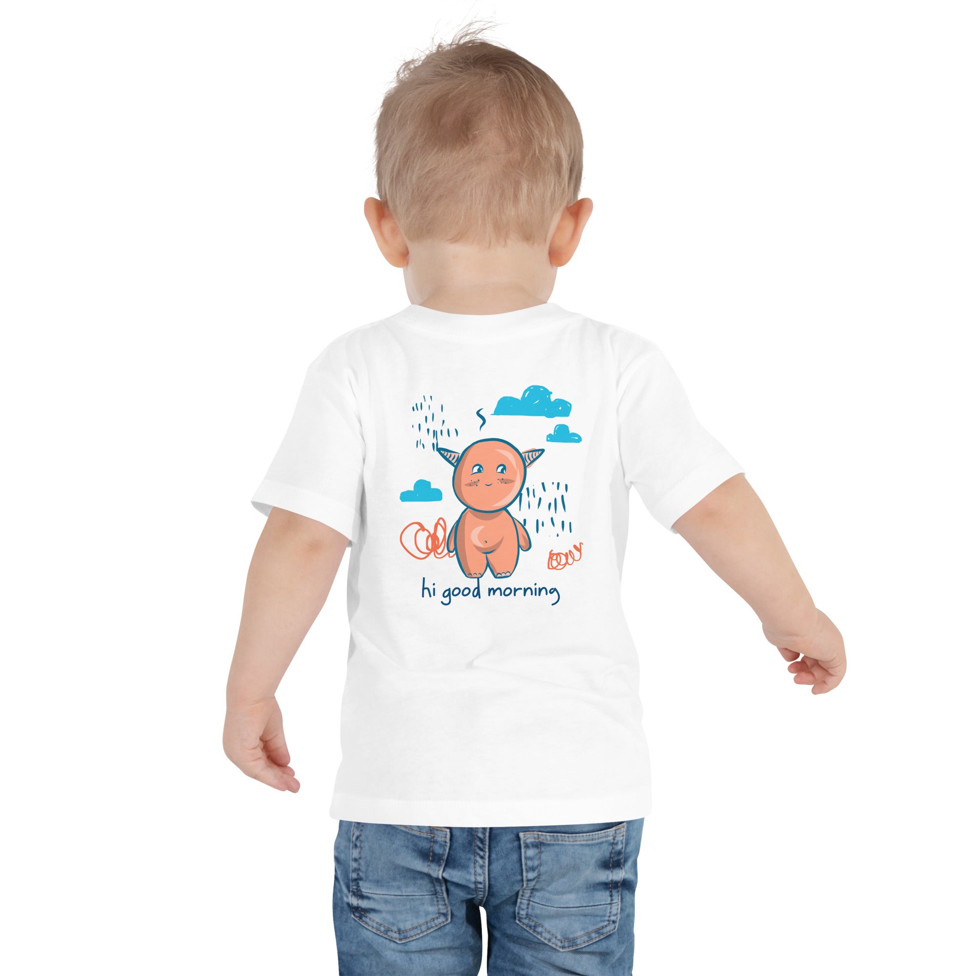 Cute little monster - Toddler Short Sleeve Tee (back print)