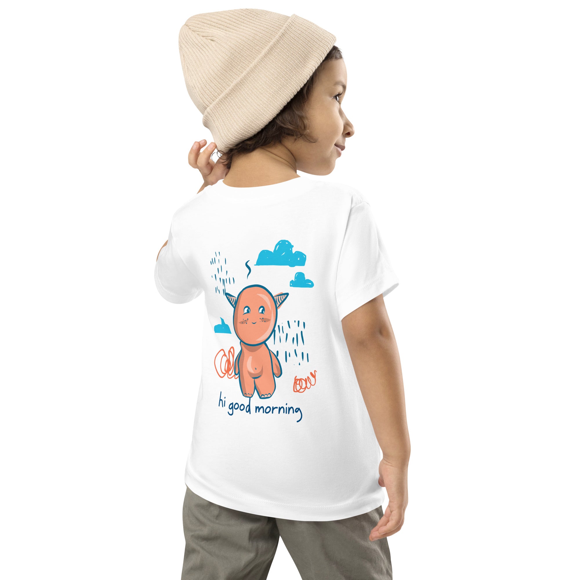 Cute little monster - Toddler Short Sleeve Tee (back print)