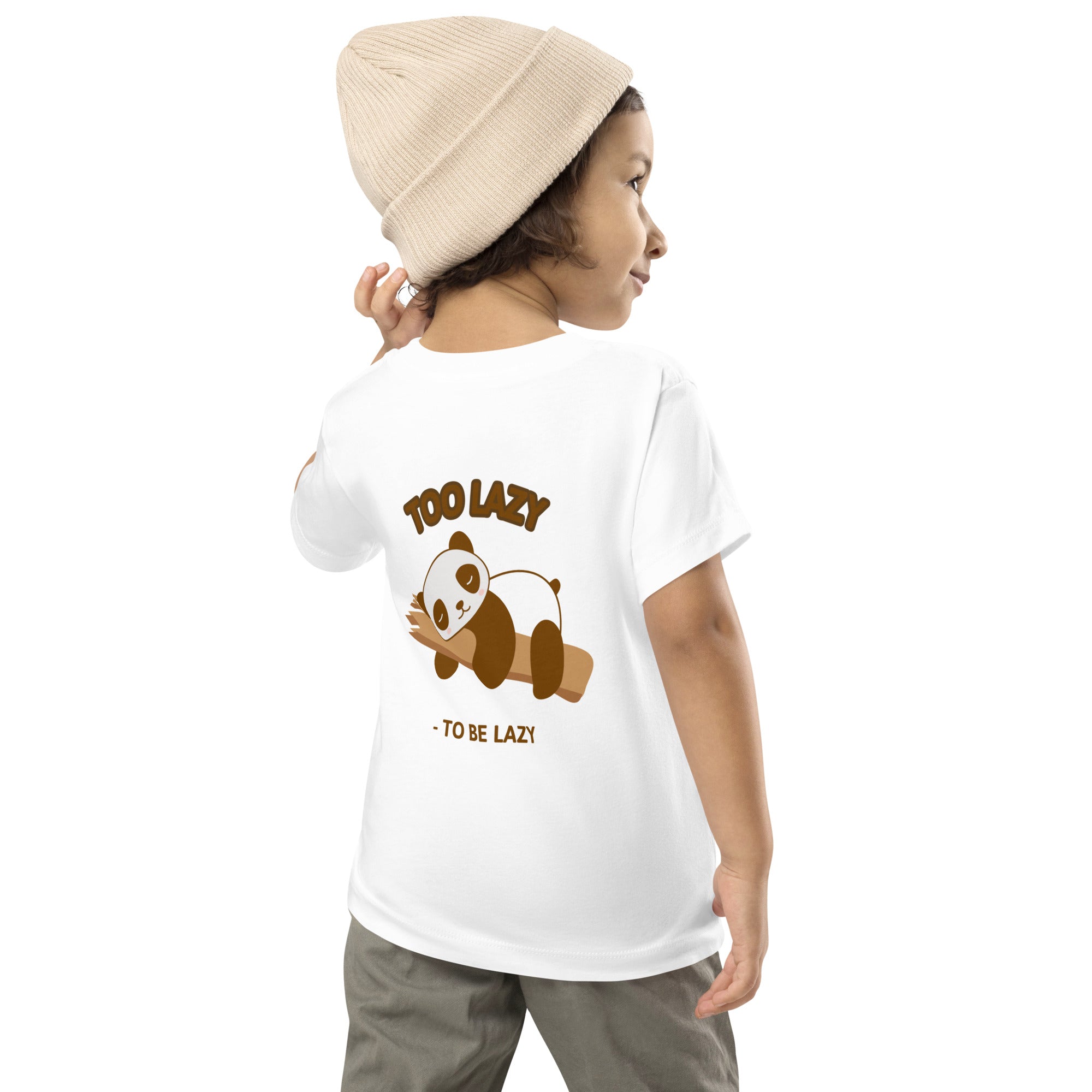 Too lazy to be lazy - Toddler Short Sleeve Tee (back print)