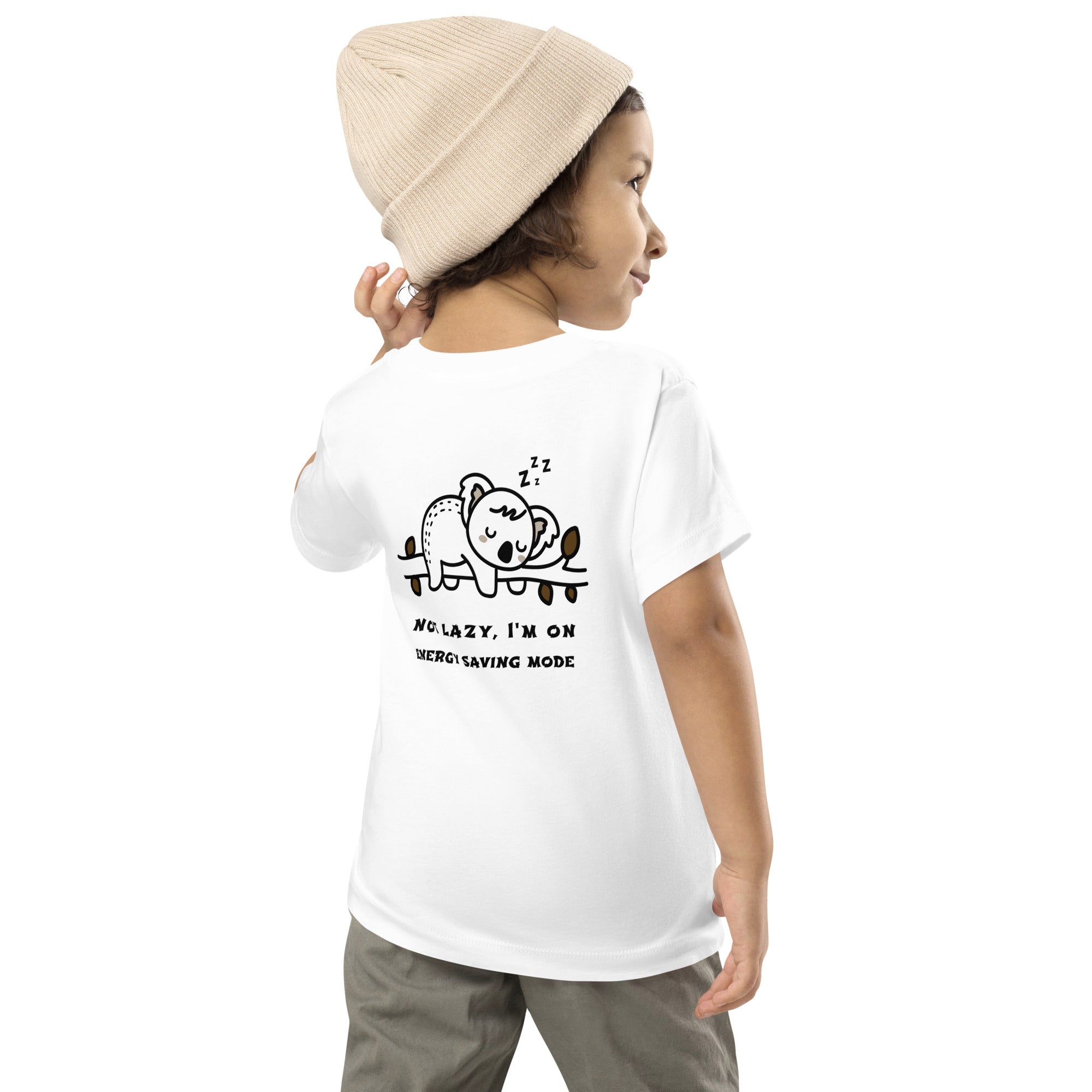 Not lazy, I'm on energy saving mode - Toddler Short Sleeve Tee (back print)