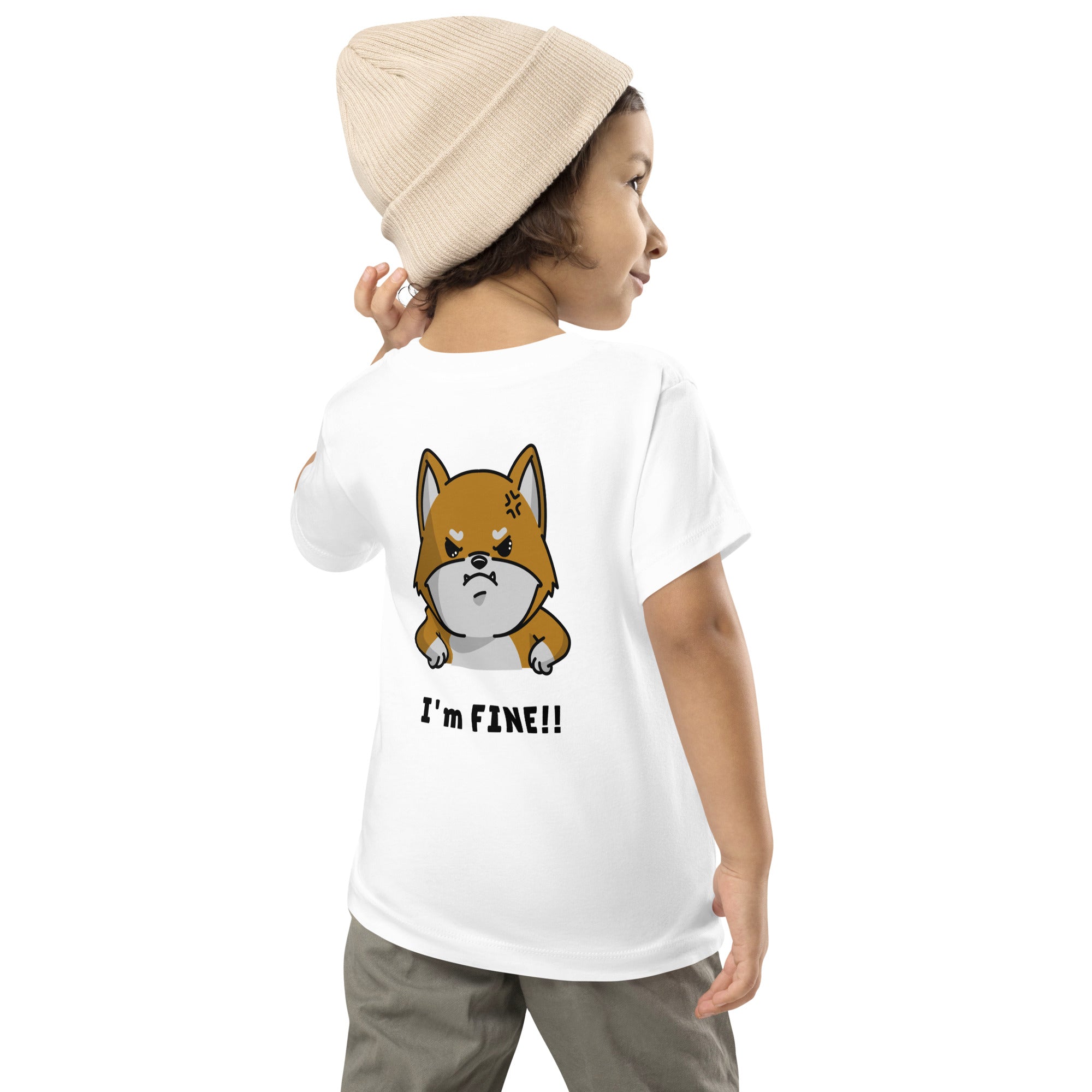 I'm fine - Toddler Short Sleeve Tee (back print)