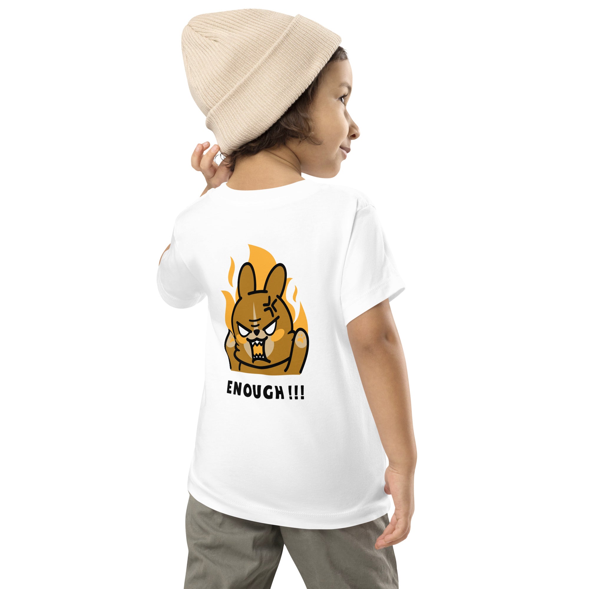 Enough!! - Toddler Short Sleeve Tee (back print)