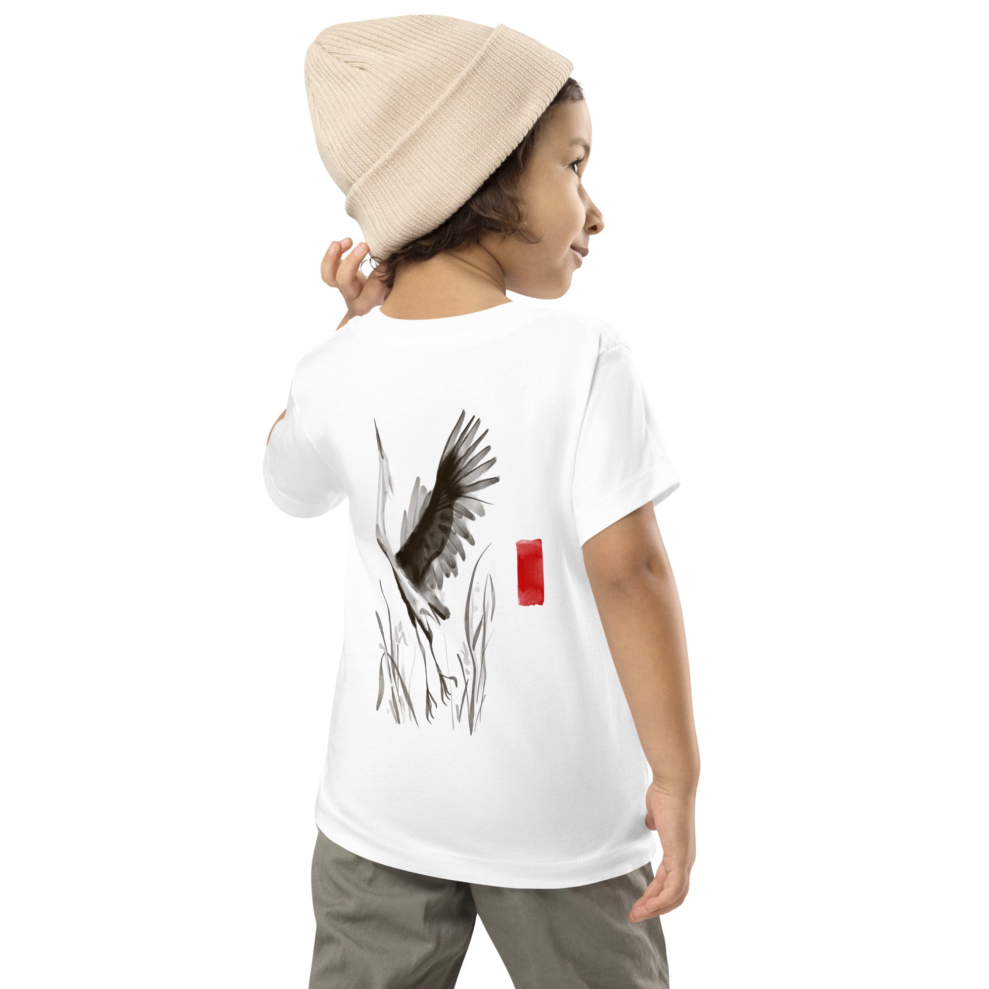 Sumi-e style - Toddler Short Sleeve Tee (back print)