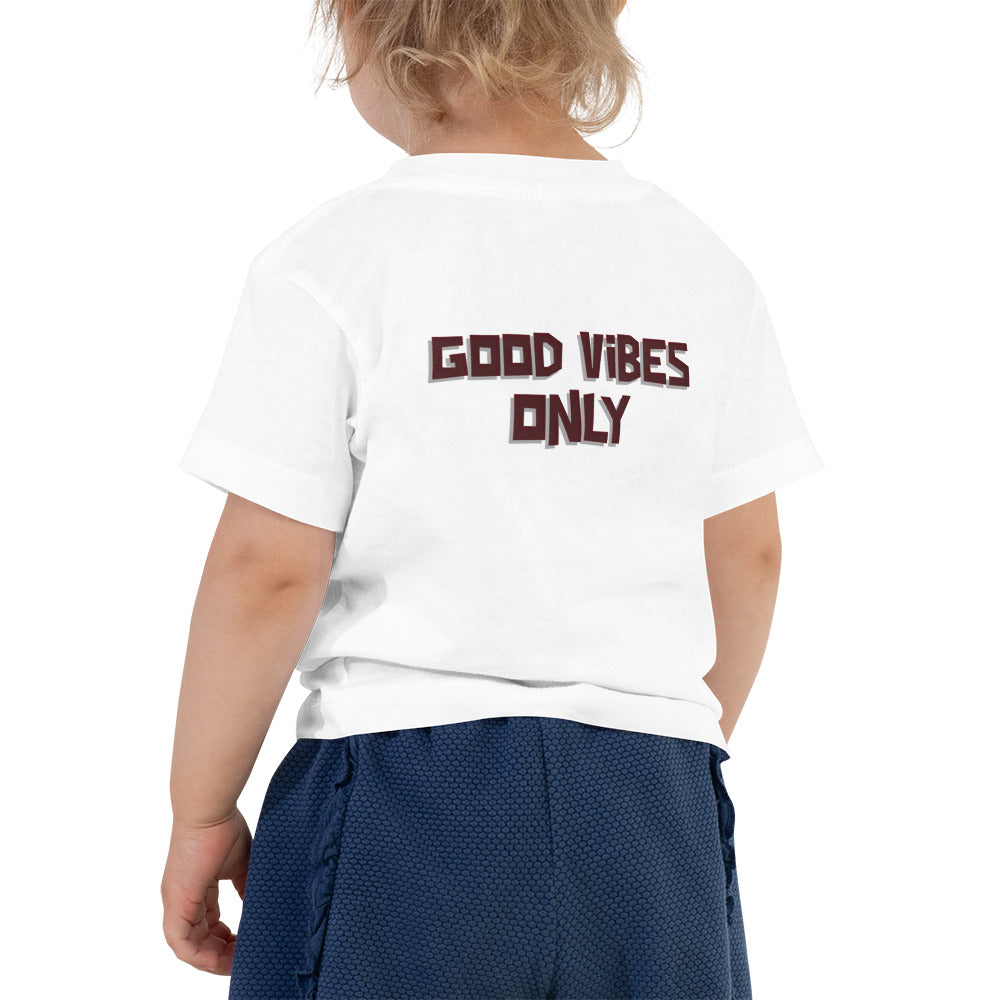 Good vibes only - Toddler Short Sleeve Tee (back print)