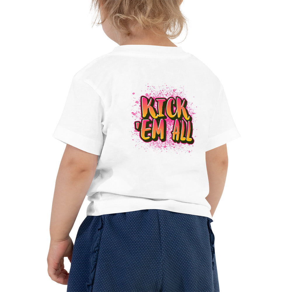 Kick'em all - Toddler Short Sleeve Tee (back print)