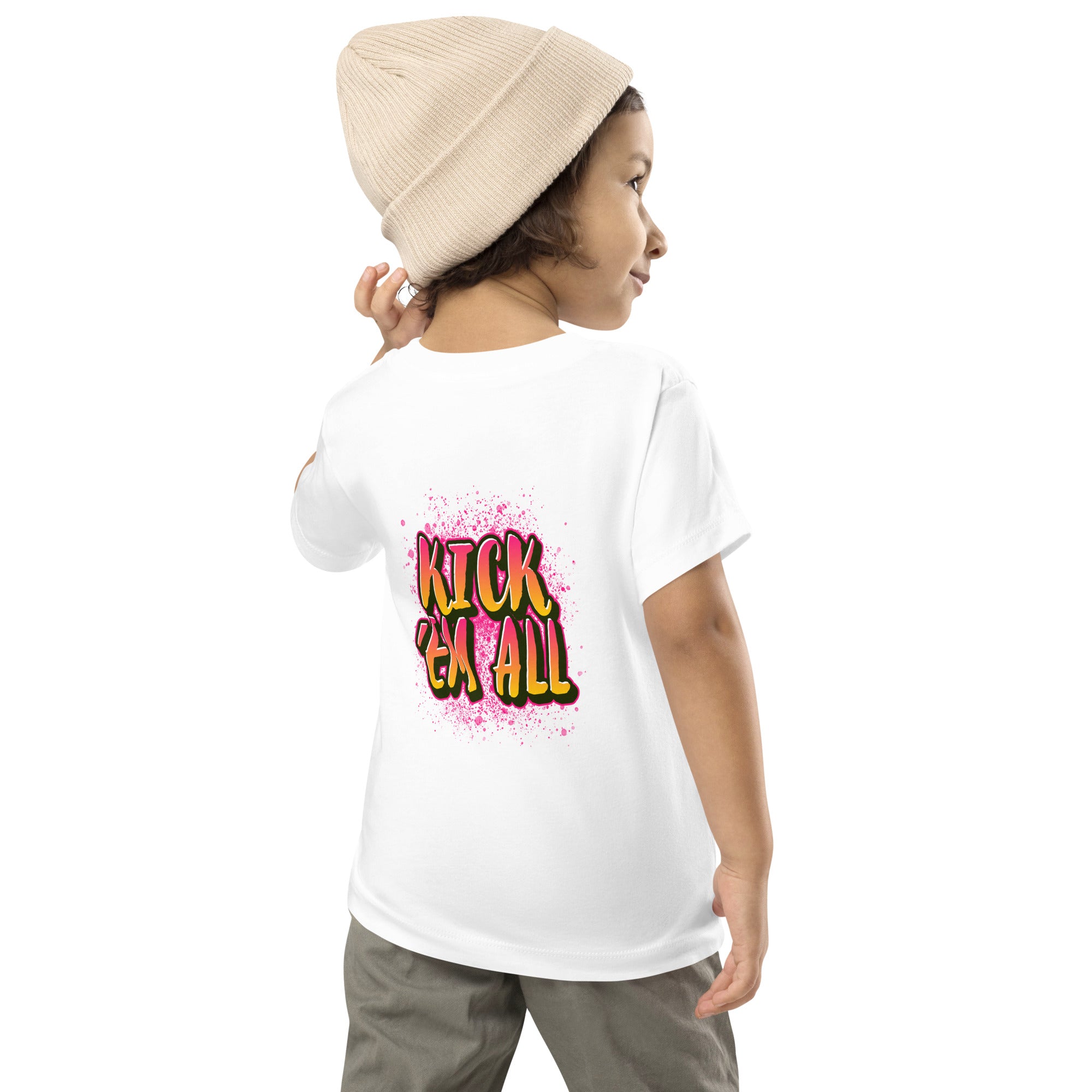 Kick'em all - Toddler Short Sleeve Tee (back print)