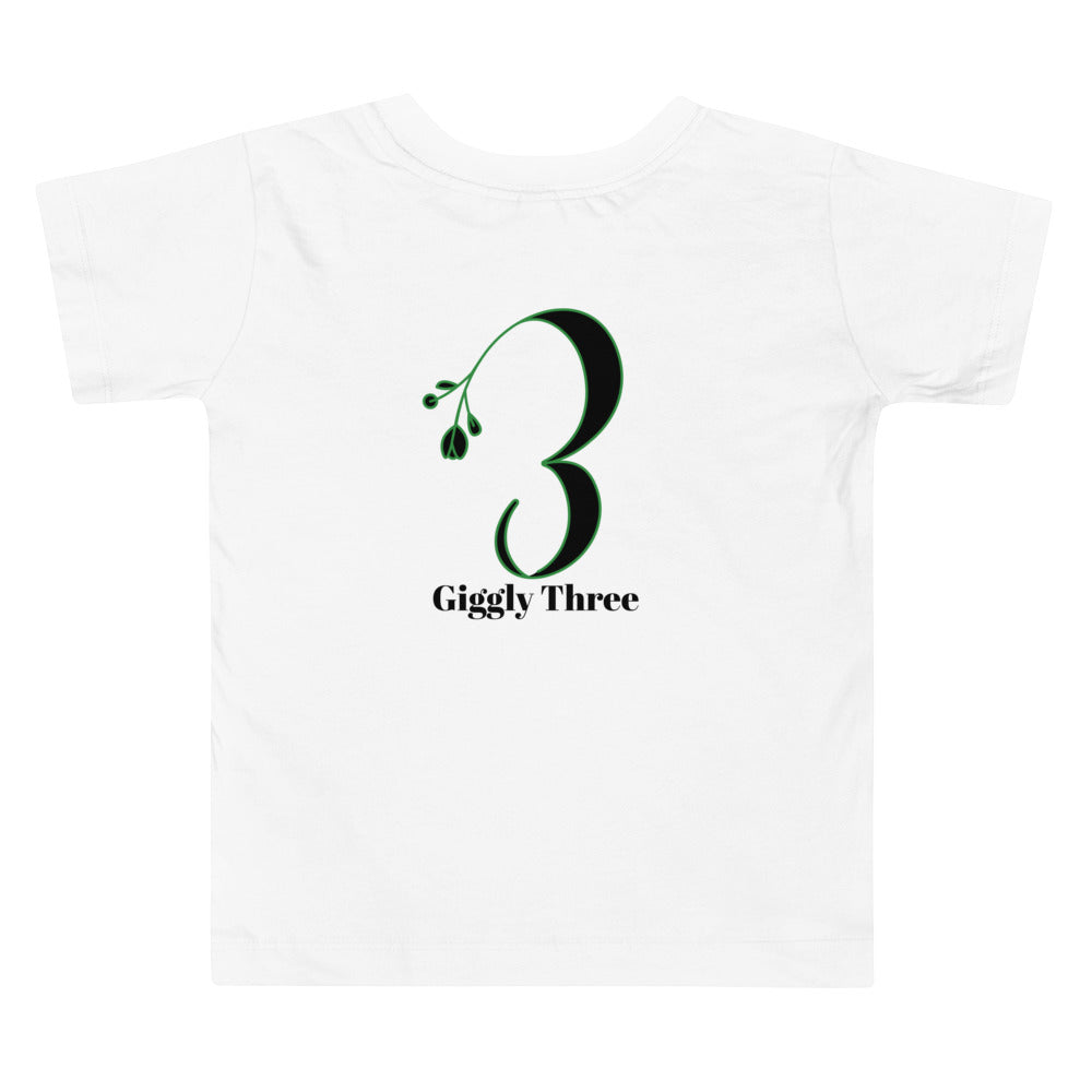 Giggly Three - Toddler Short Sleeve Tee (back print)