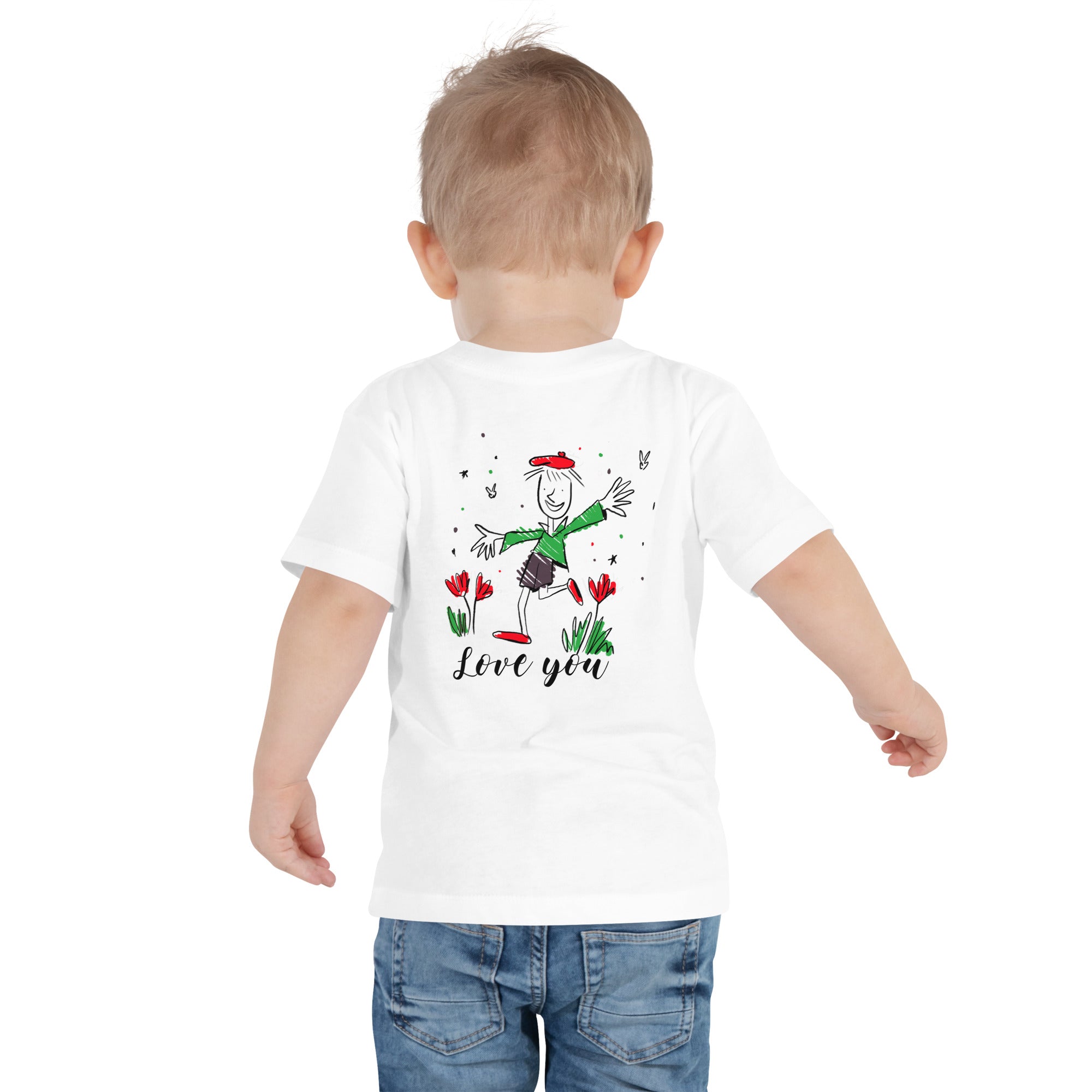 Love you - Toddler Short Sleeve Tee (back print)