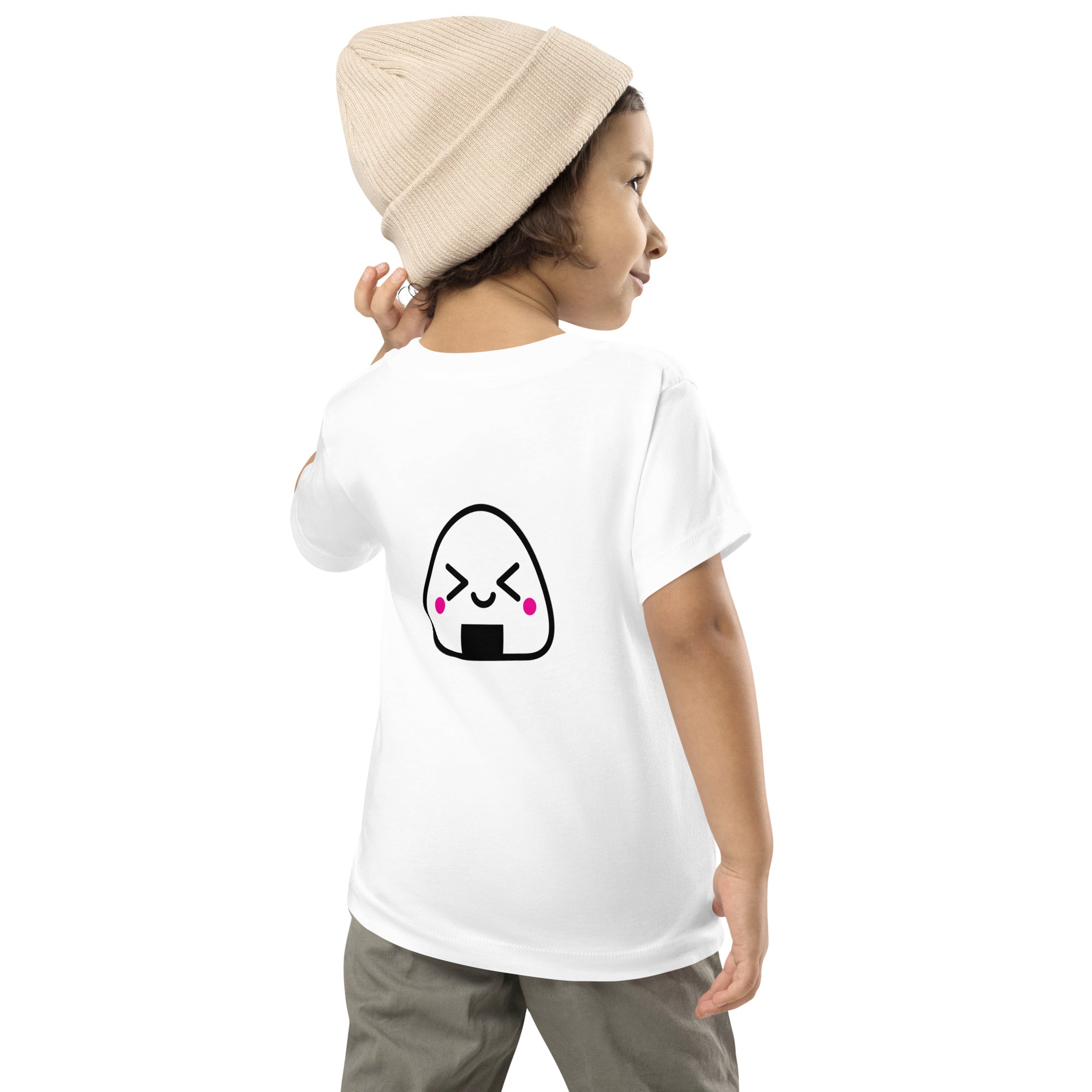 Kawaii Onigiri - Toddler Short Sleeve Tee (back Print)