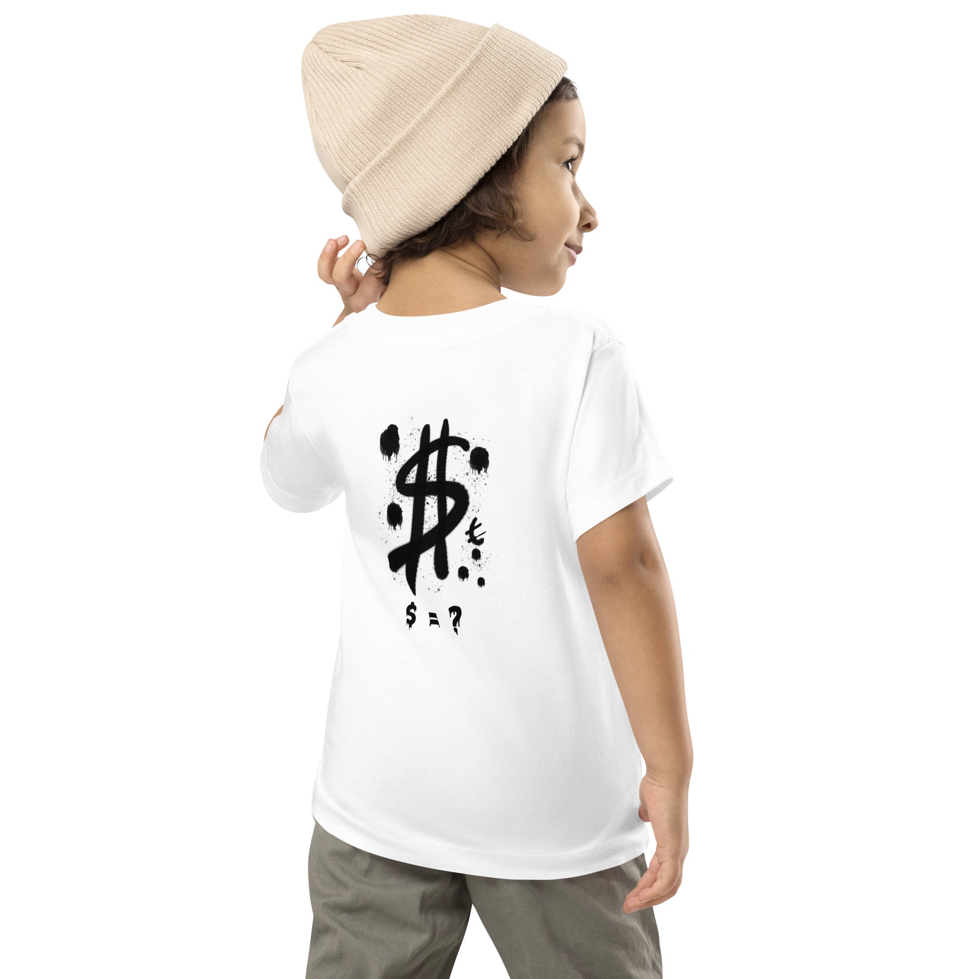 $ = ? - Toddler Short Sleeve Tee (back print)