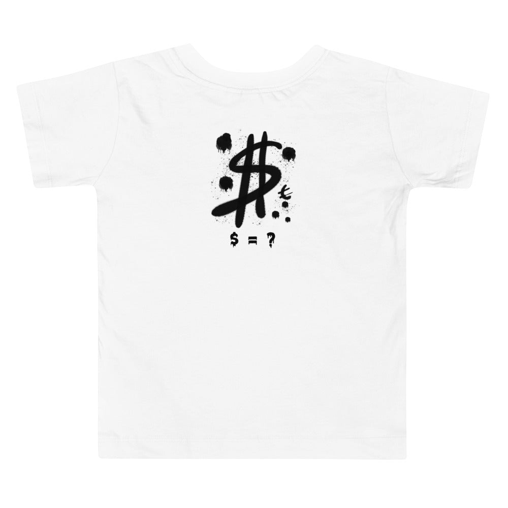 $ = ? - Toddler Short Sleeve Tee (back print)