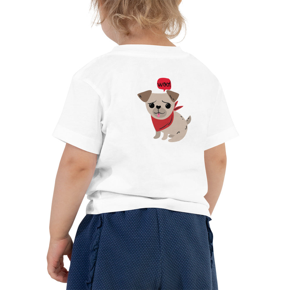 Woof V2 - Toddler Short Sleeve Tee (back print)