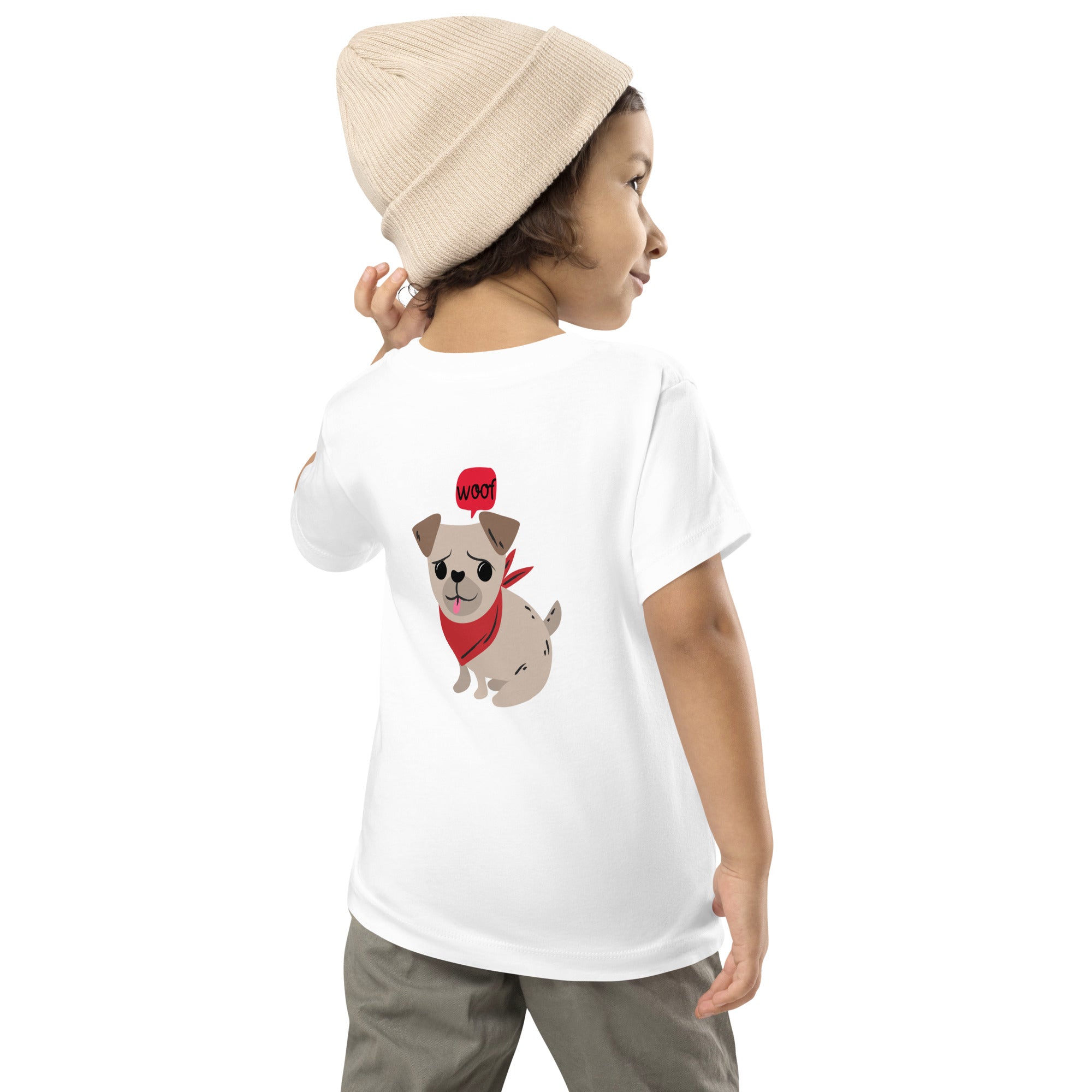 Woof V2 - Toddler Short Sleeve Tee (back print)