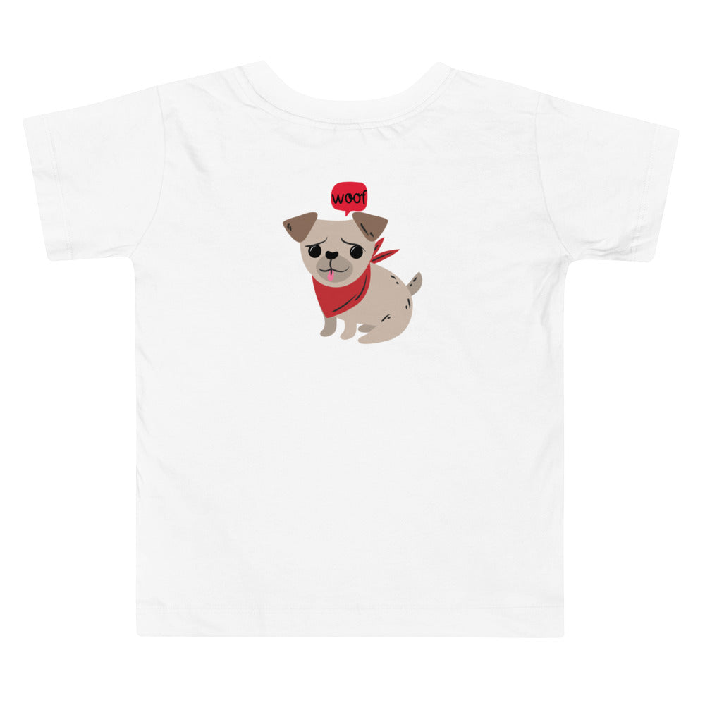 Woof V2 - Toddler Short Sleeve Tee (back print)