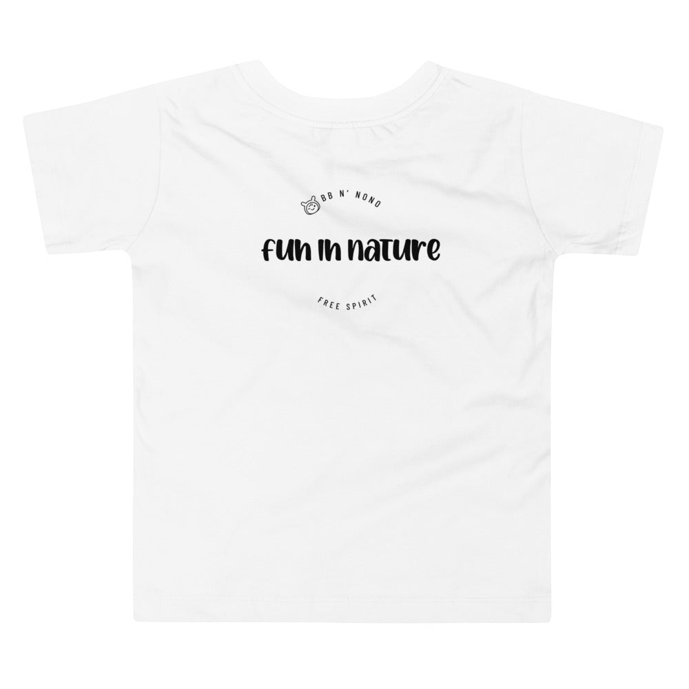 Fun in nature with logo - Toddler Short Sleeve Tee (back print)