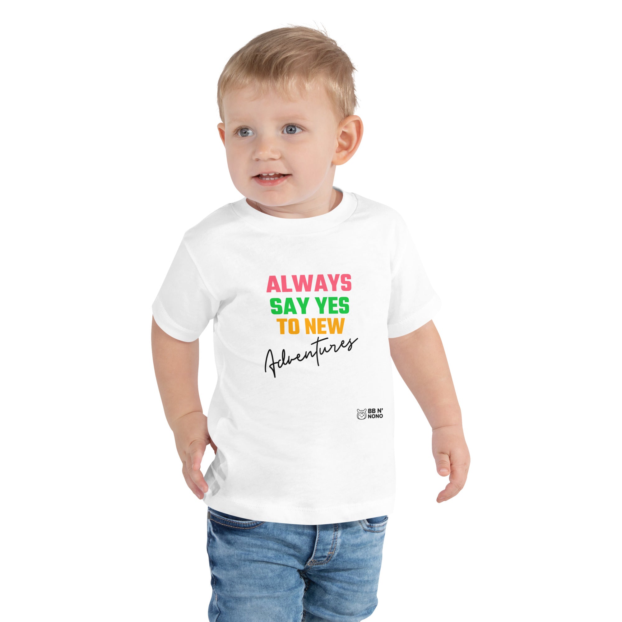 Always say yes to new, adventurer - Toddler Short Sleeve Tee