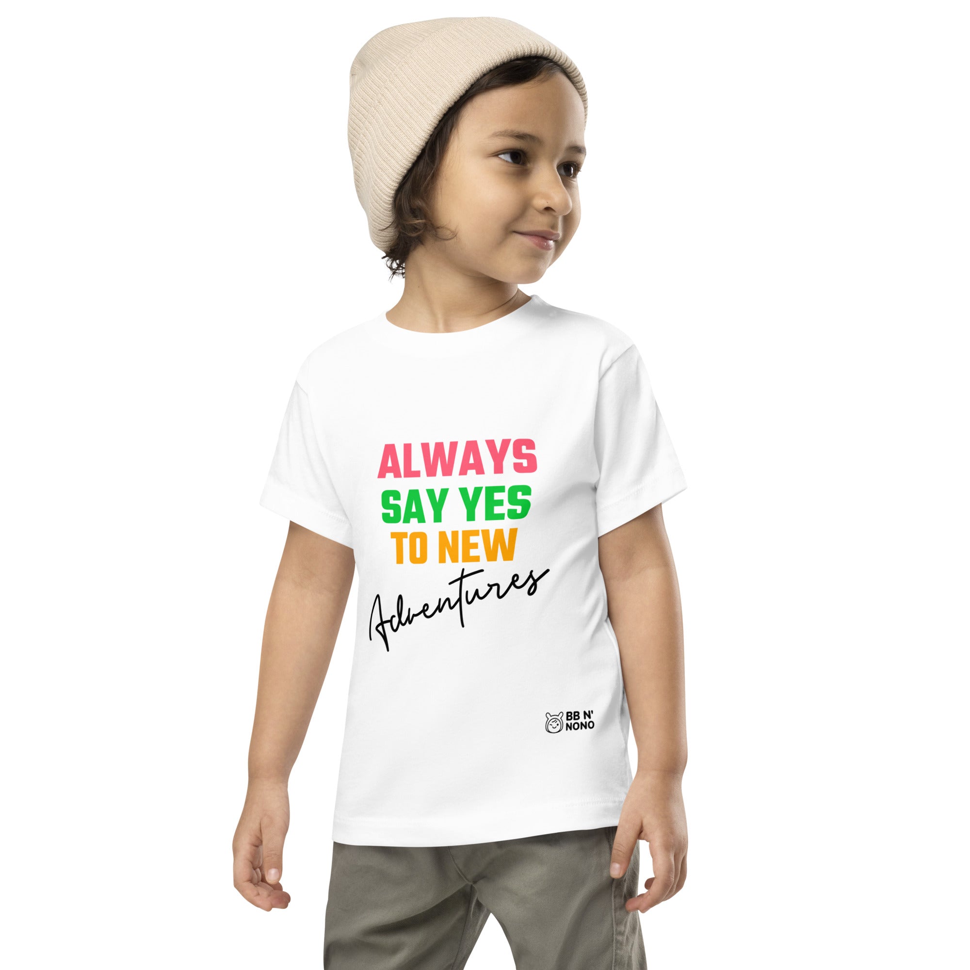 Always say yes to new, adventurer - Toddler Short Sleeve Tee