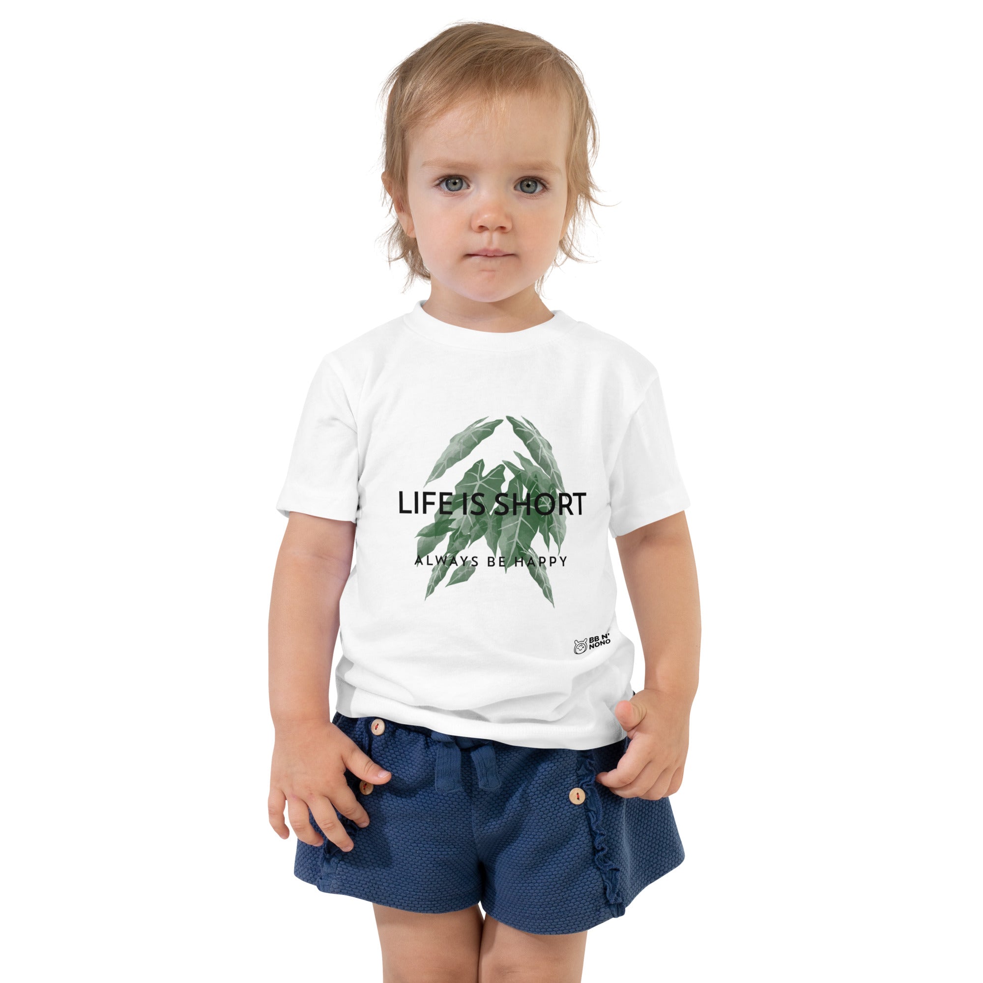 Life is short, always be happy - Toddler Short Sleeve Tee