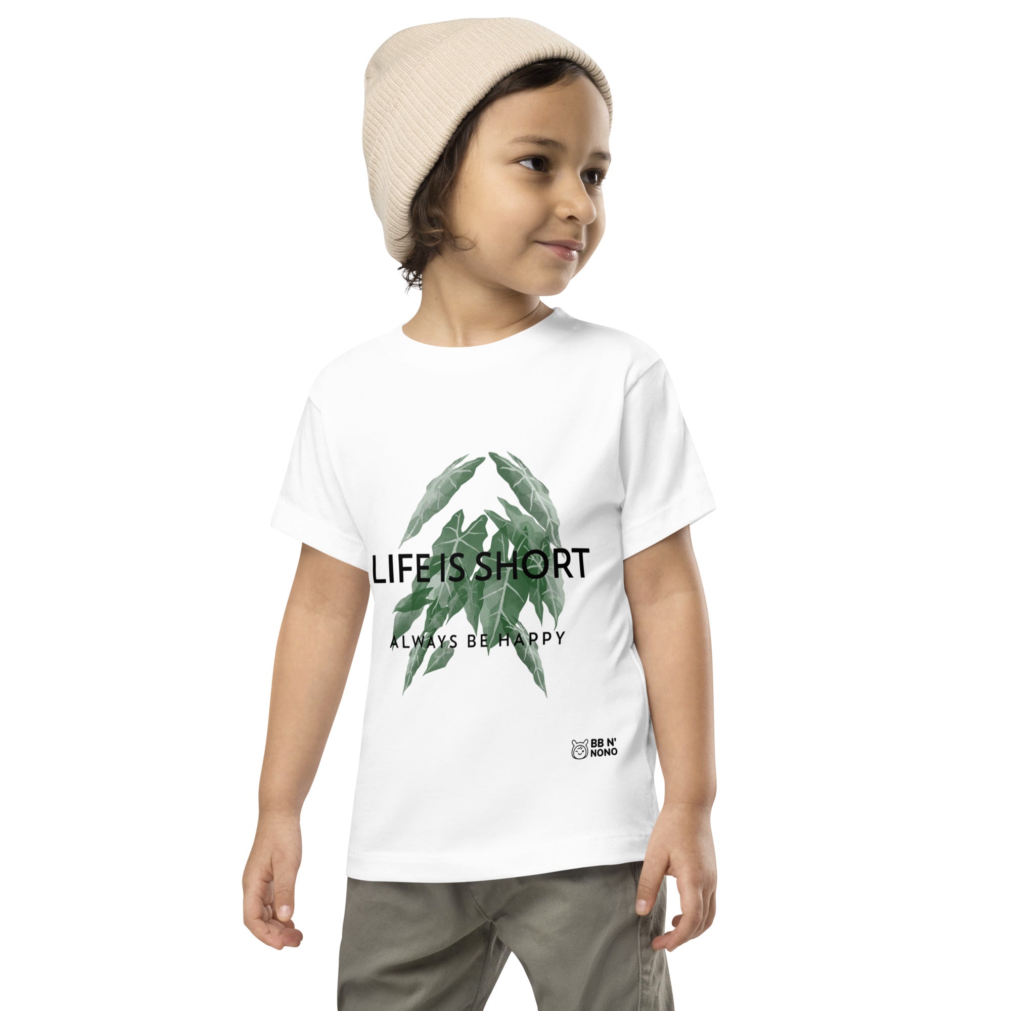 Life is short, always be happy - Toddler Short Sleeve Tee