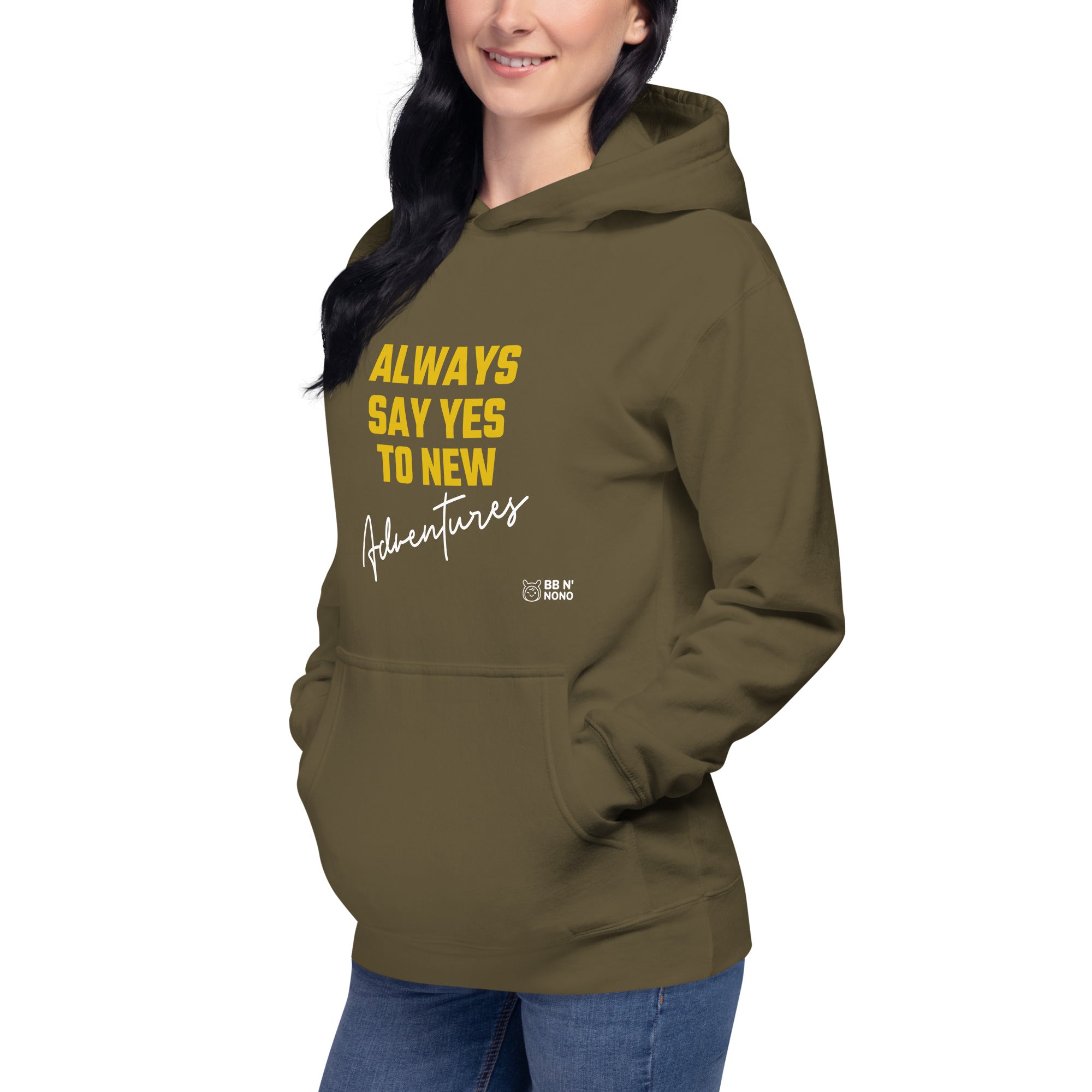 Always say yes to new, adventurer - Unisex Hoodie