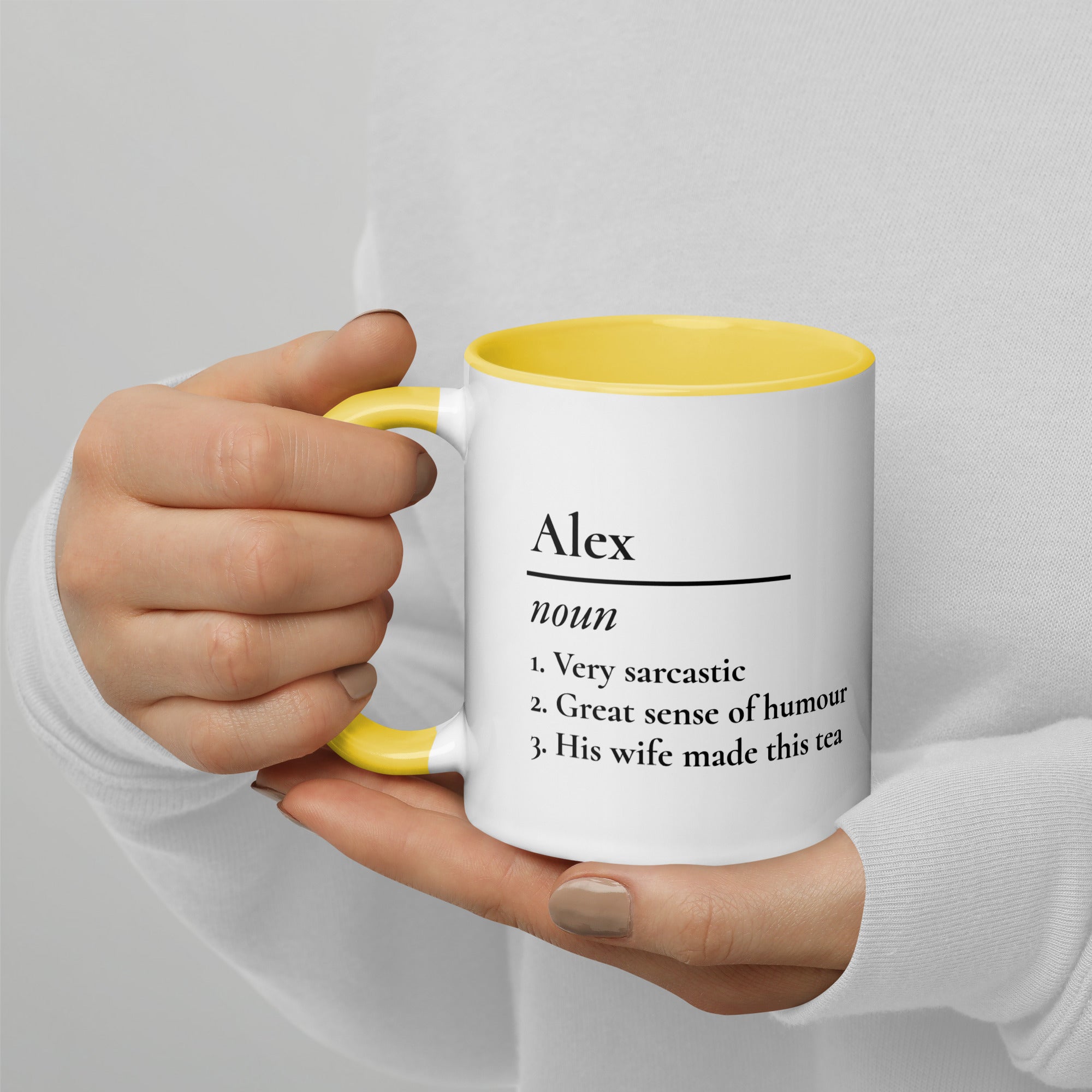 Personalized Name Definition Gifts Ideas Presents For Mum Dad Birthday Christmas Mothers Fathers - Day Mug with Color Inside