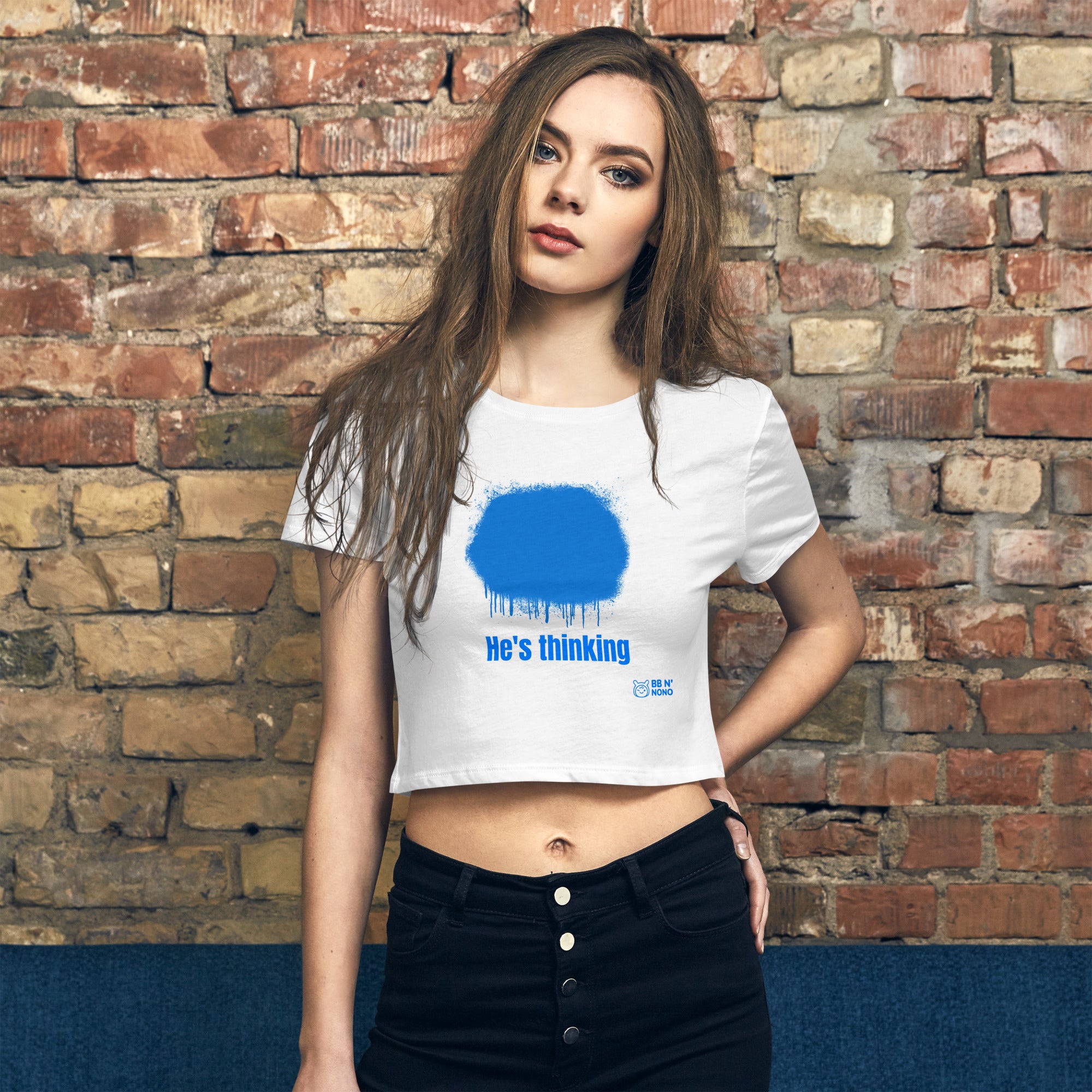 He's thinking - Women’s Crop Tee