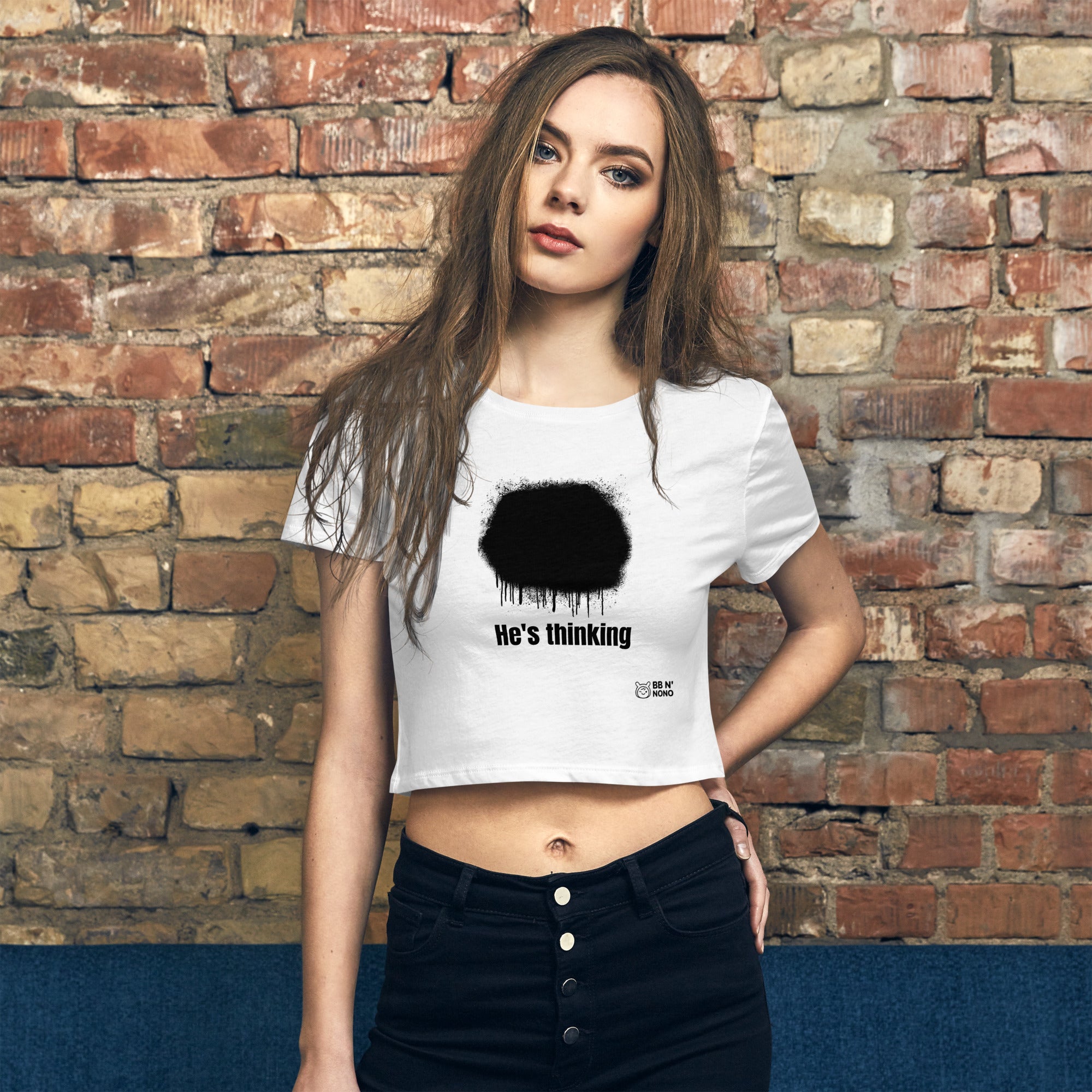 He's thinking - Women’s Crop Tee