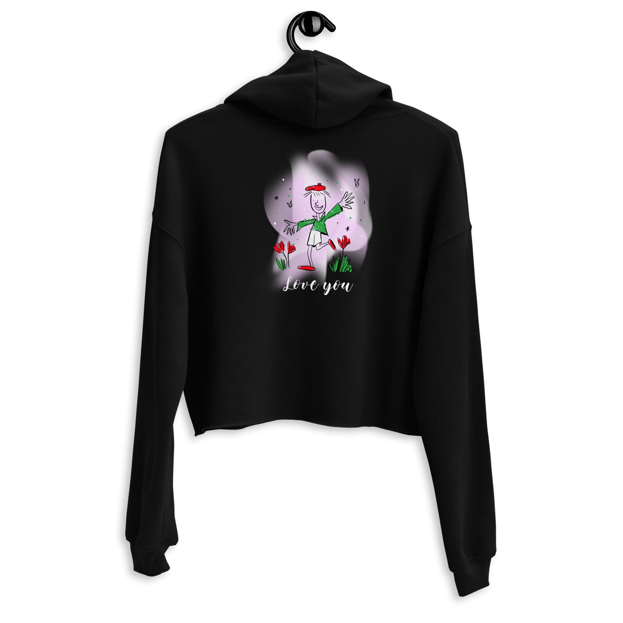 Love you - Crop Hoodie (back print)