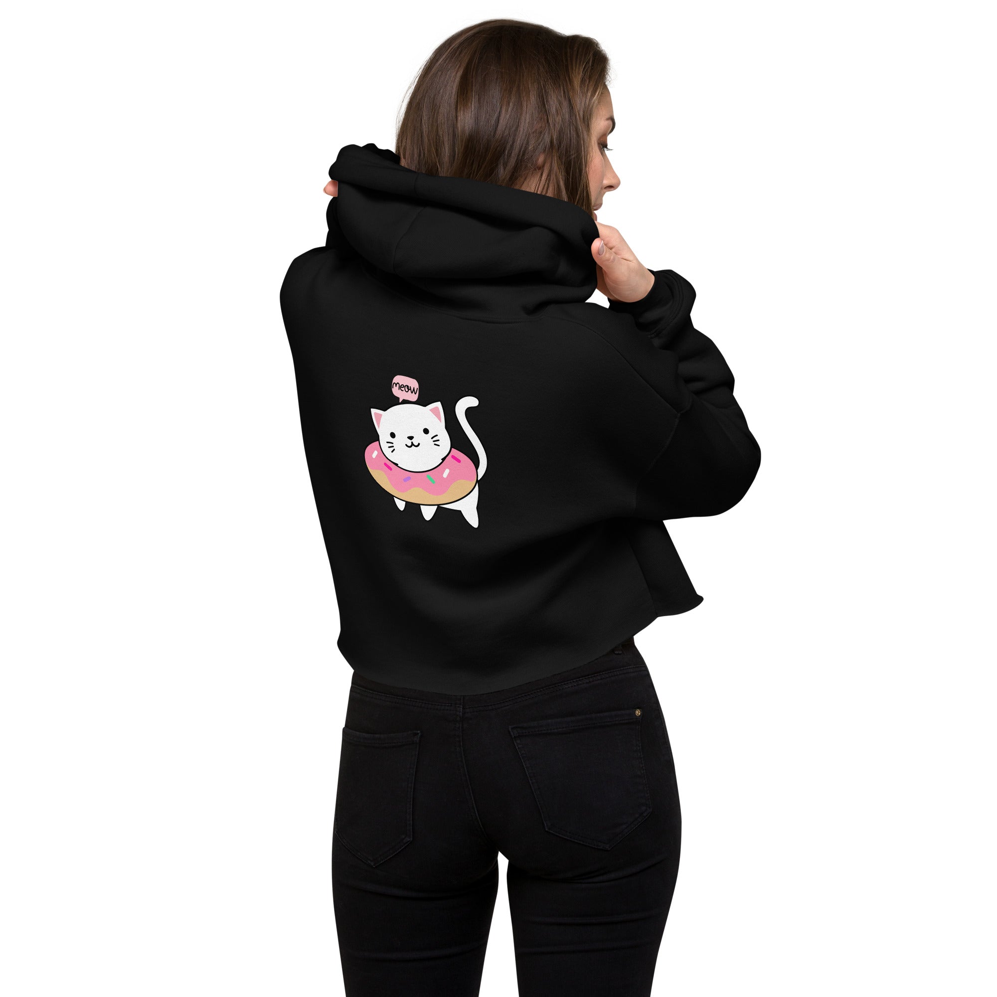 Meow V2 - Crop Hoodie (back print)