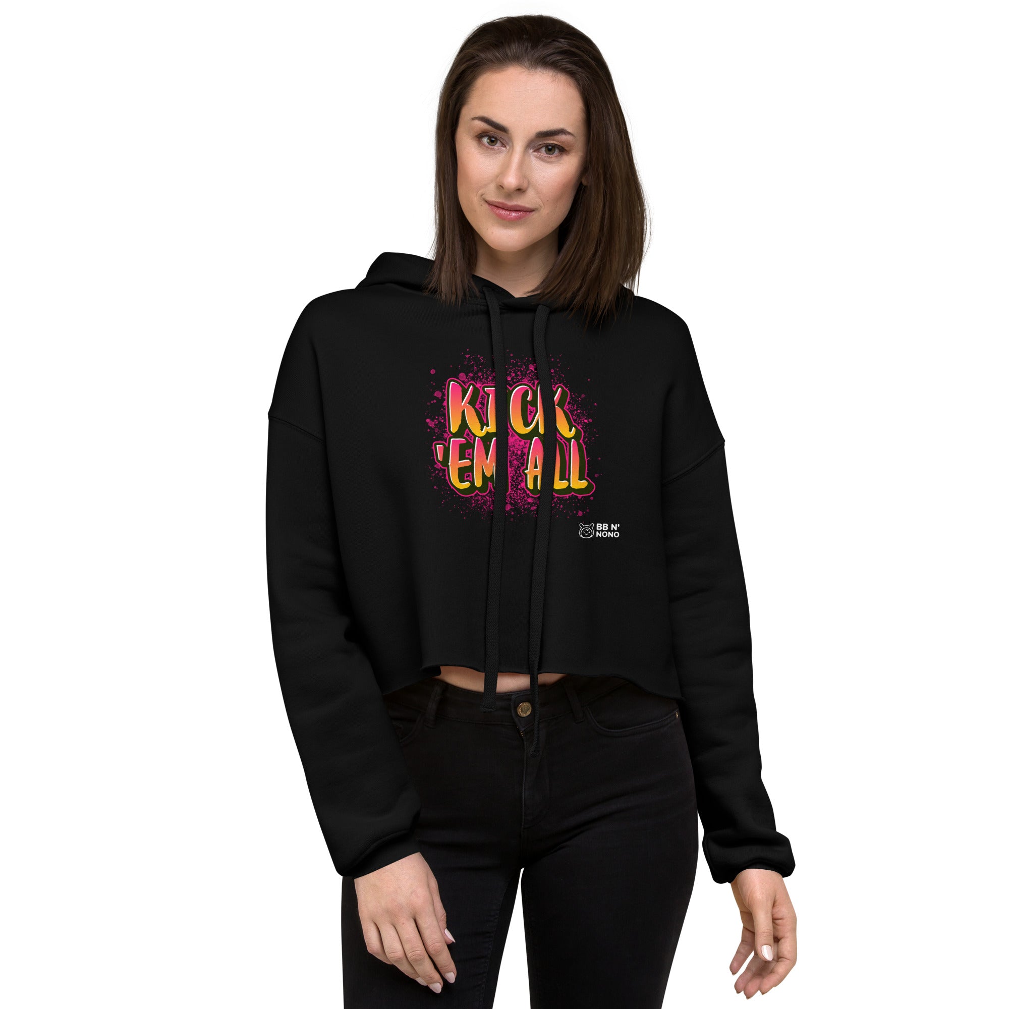 Kick'em all - Crop Hoodie