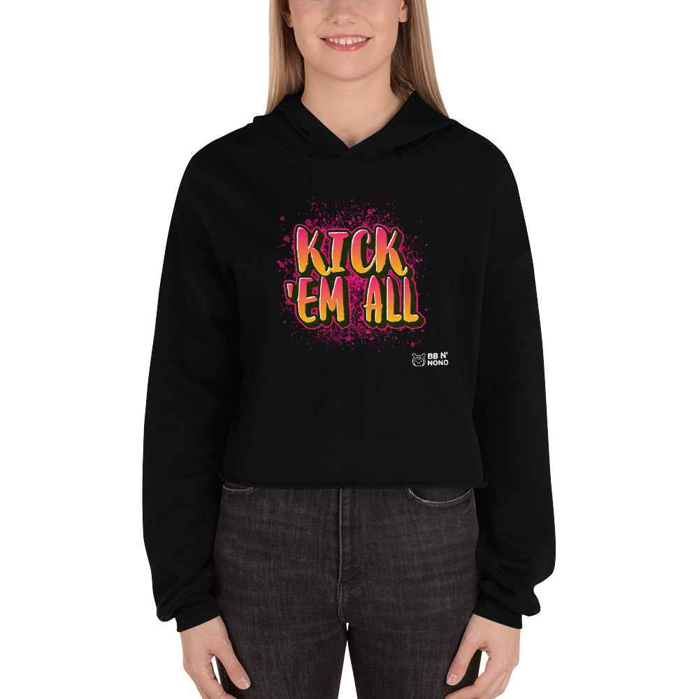 Kick'em all - Crop Hoodie