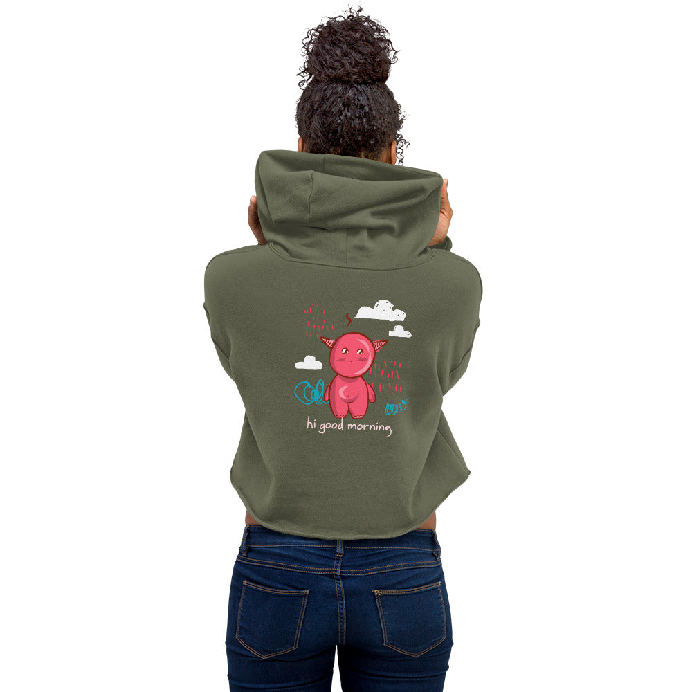 Cute little monster - Crop Hoodie (back print)