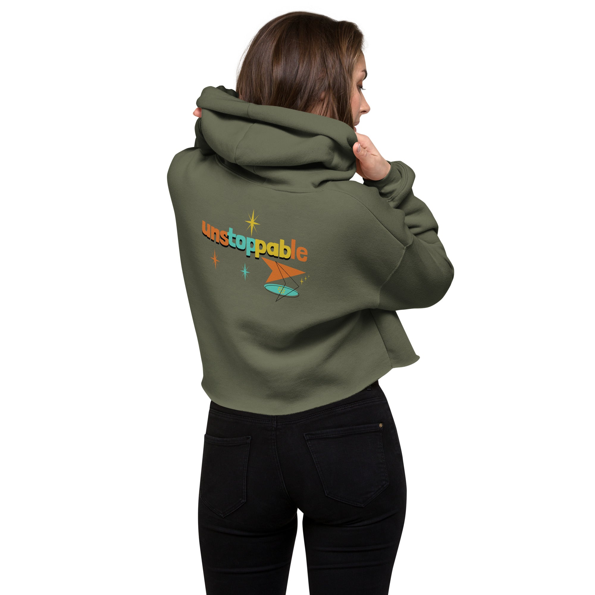 Unstoppable - Crop Hoodie (back print)