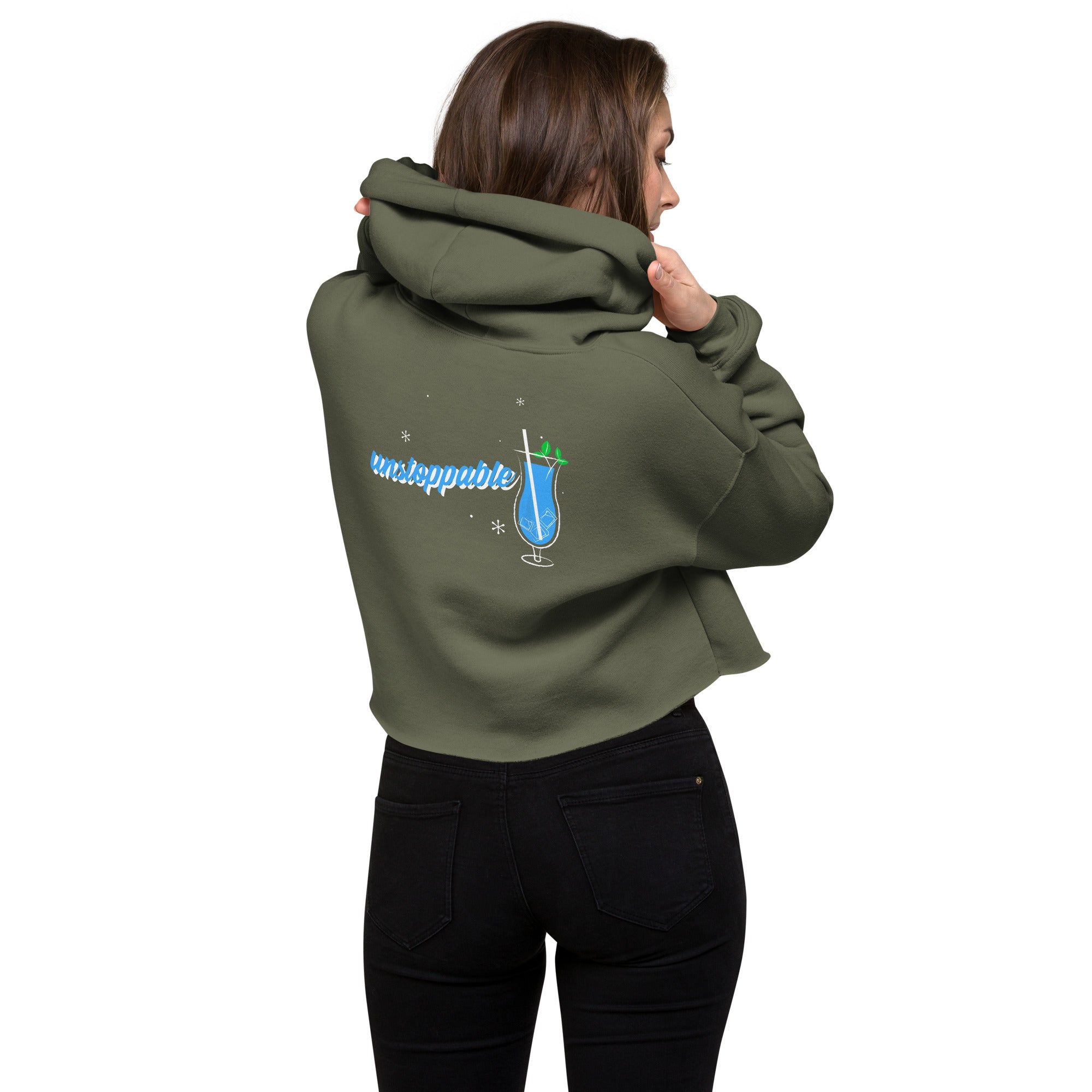 Unstoppable V - Crop Hoodie (back print)