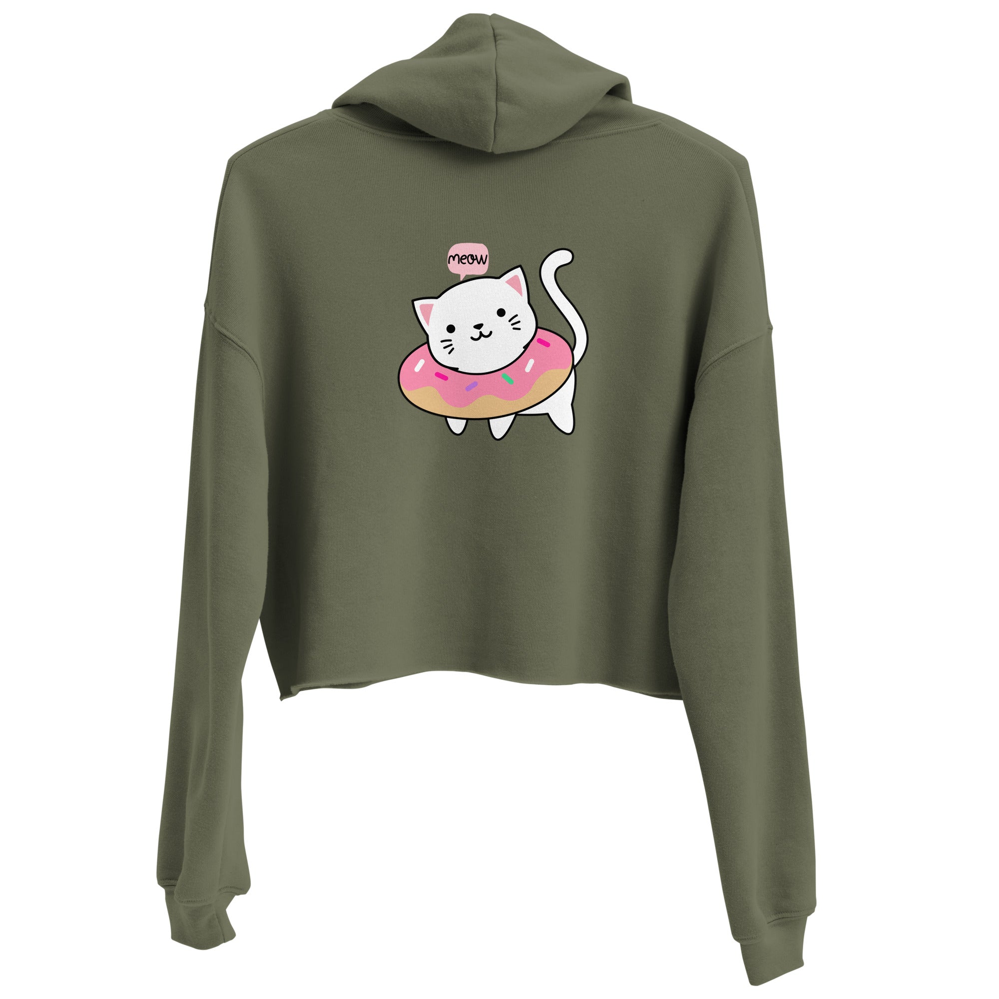 Meow V2 - Crop Hoodie (back print)