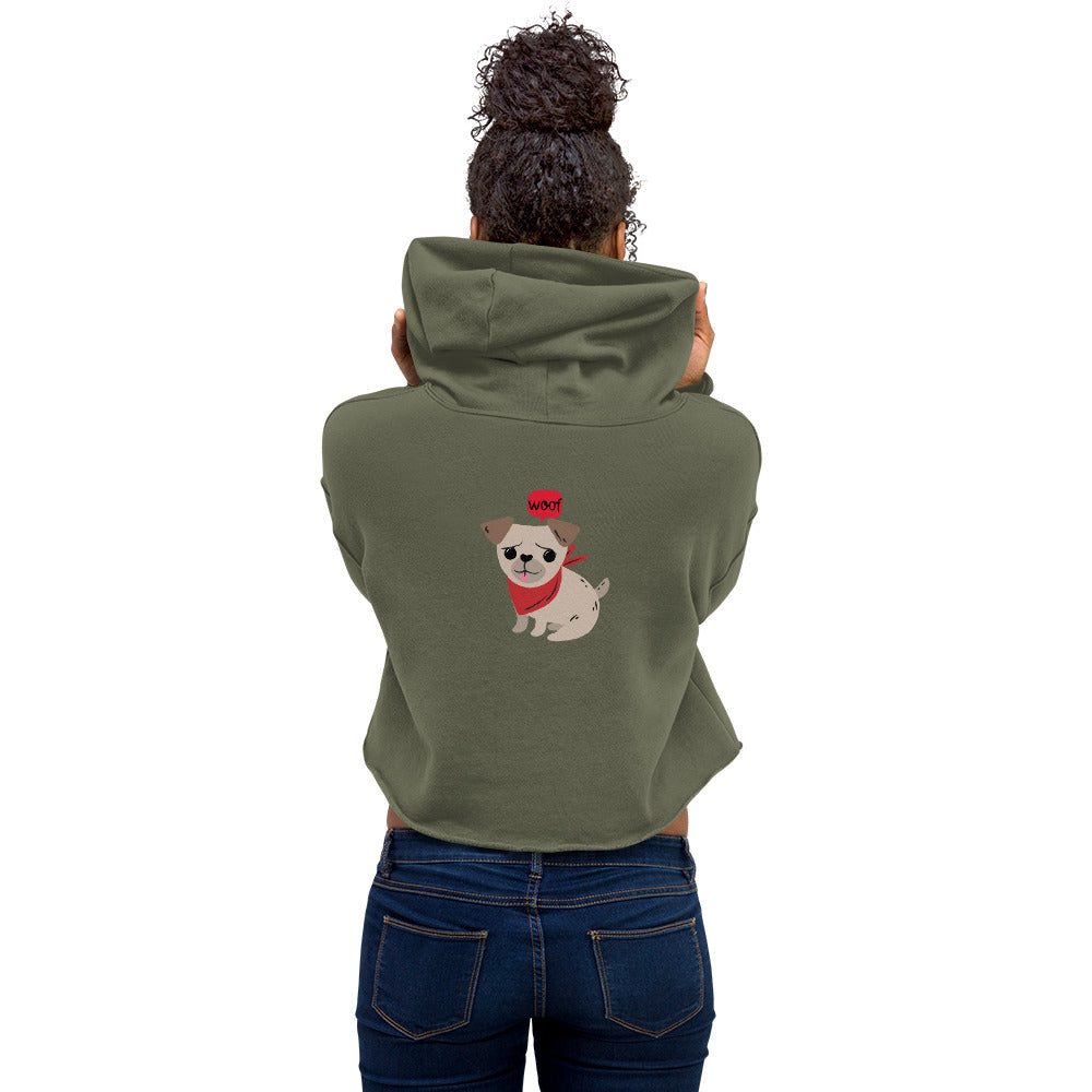 Woof V2 - Crop Hoodie (back print)