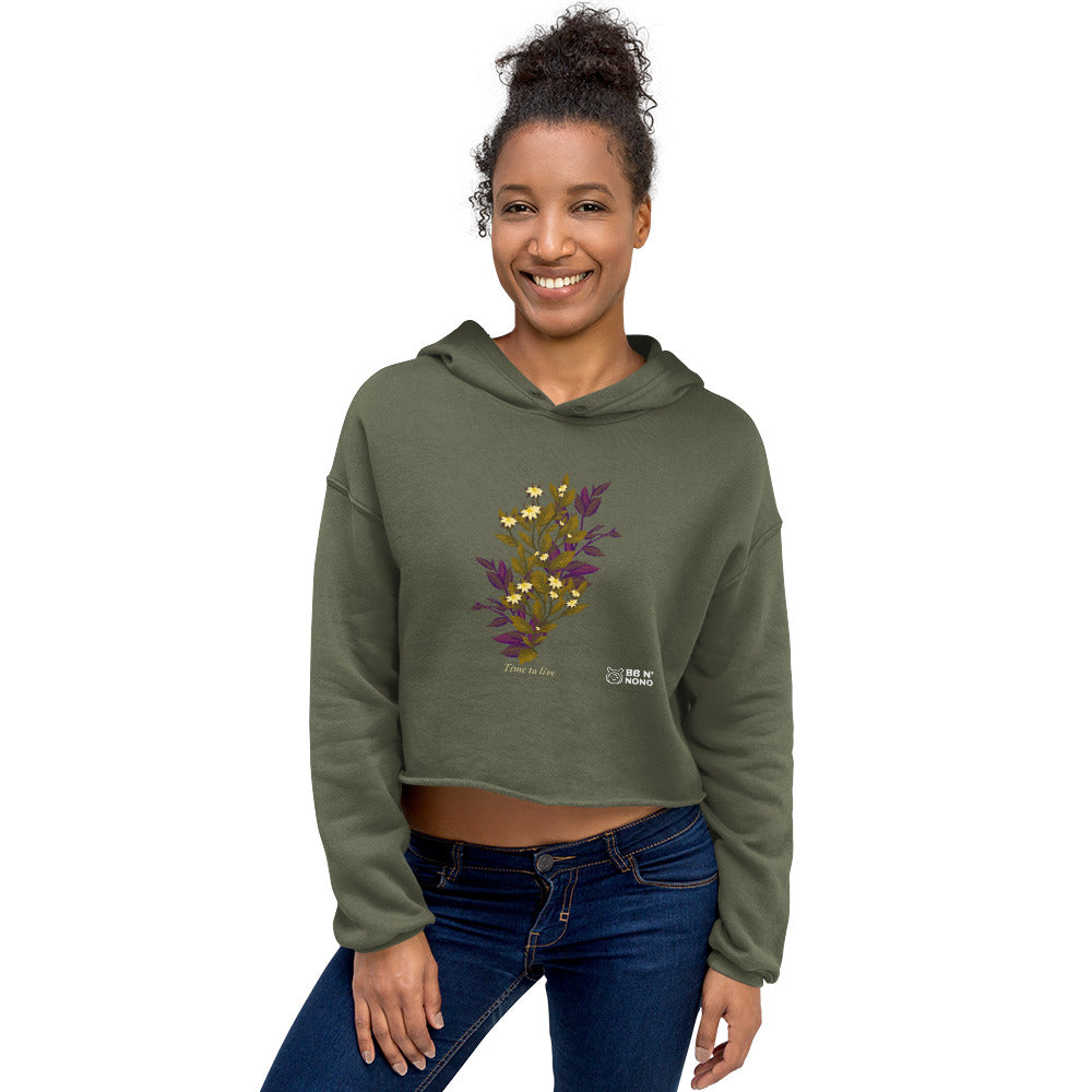 botanical illustration - Crop Hoodie