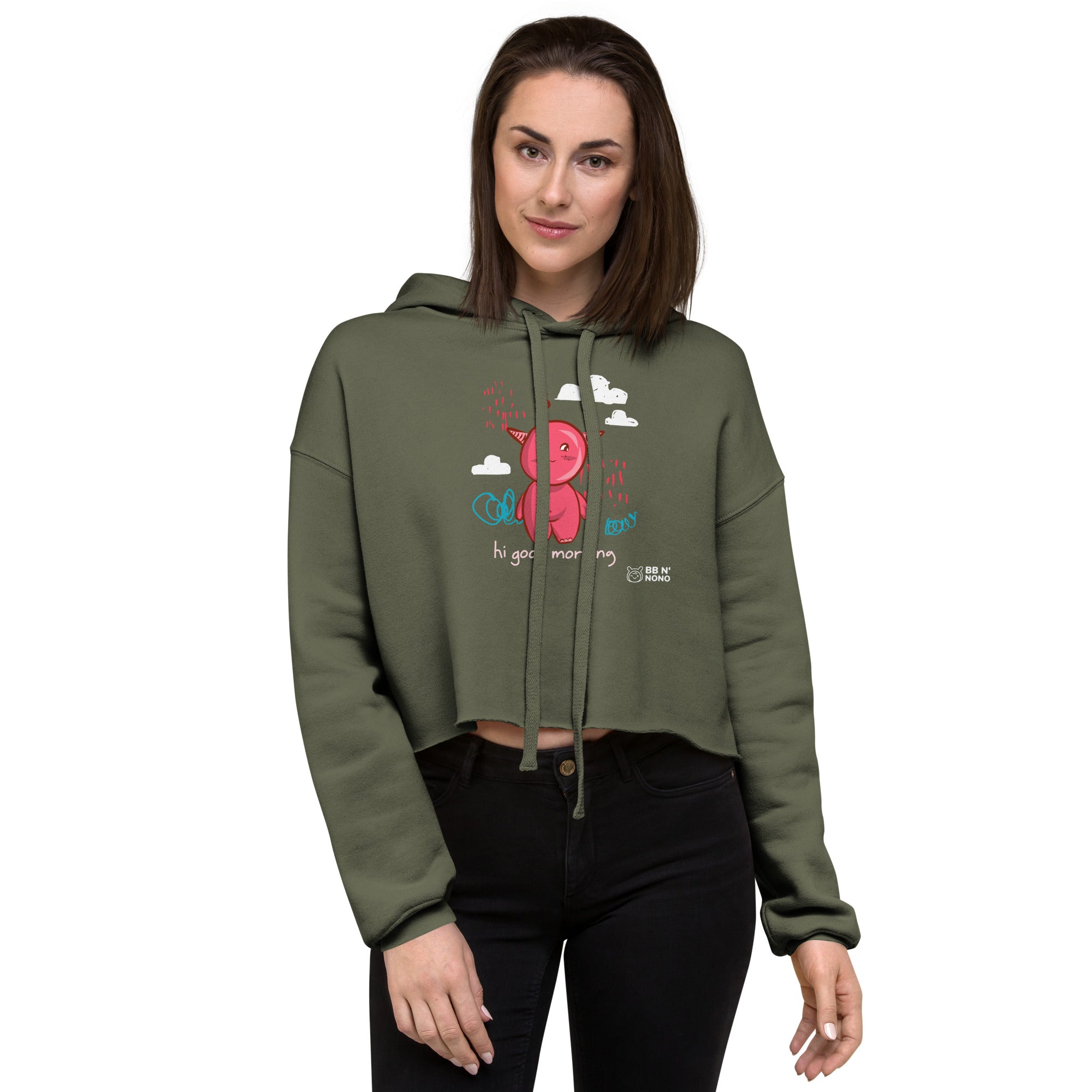 Cute Little monster - Crop Hoodie