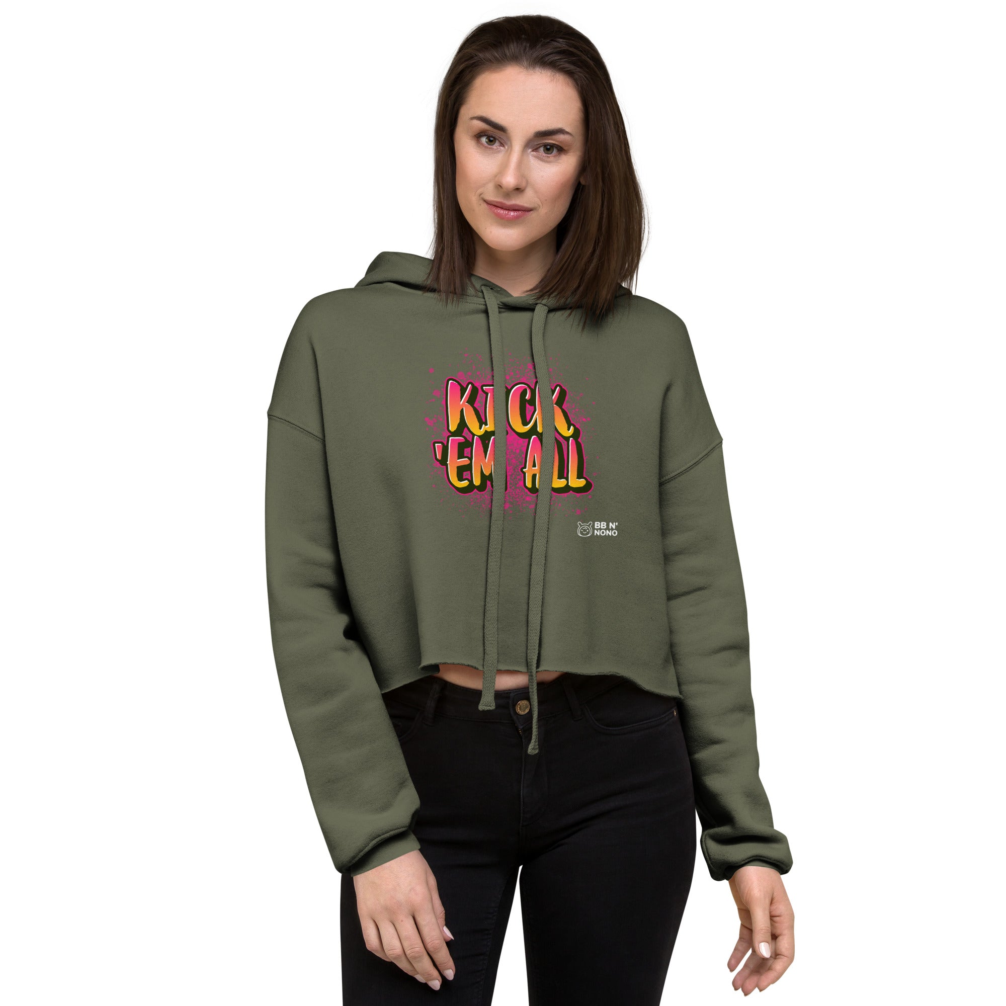 Kick'em all - Crop Hoodie