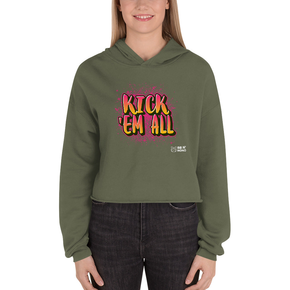 Kick'em all - Crop Hoodie