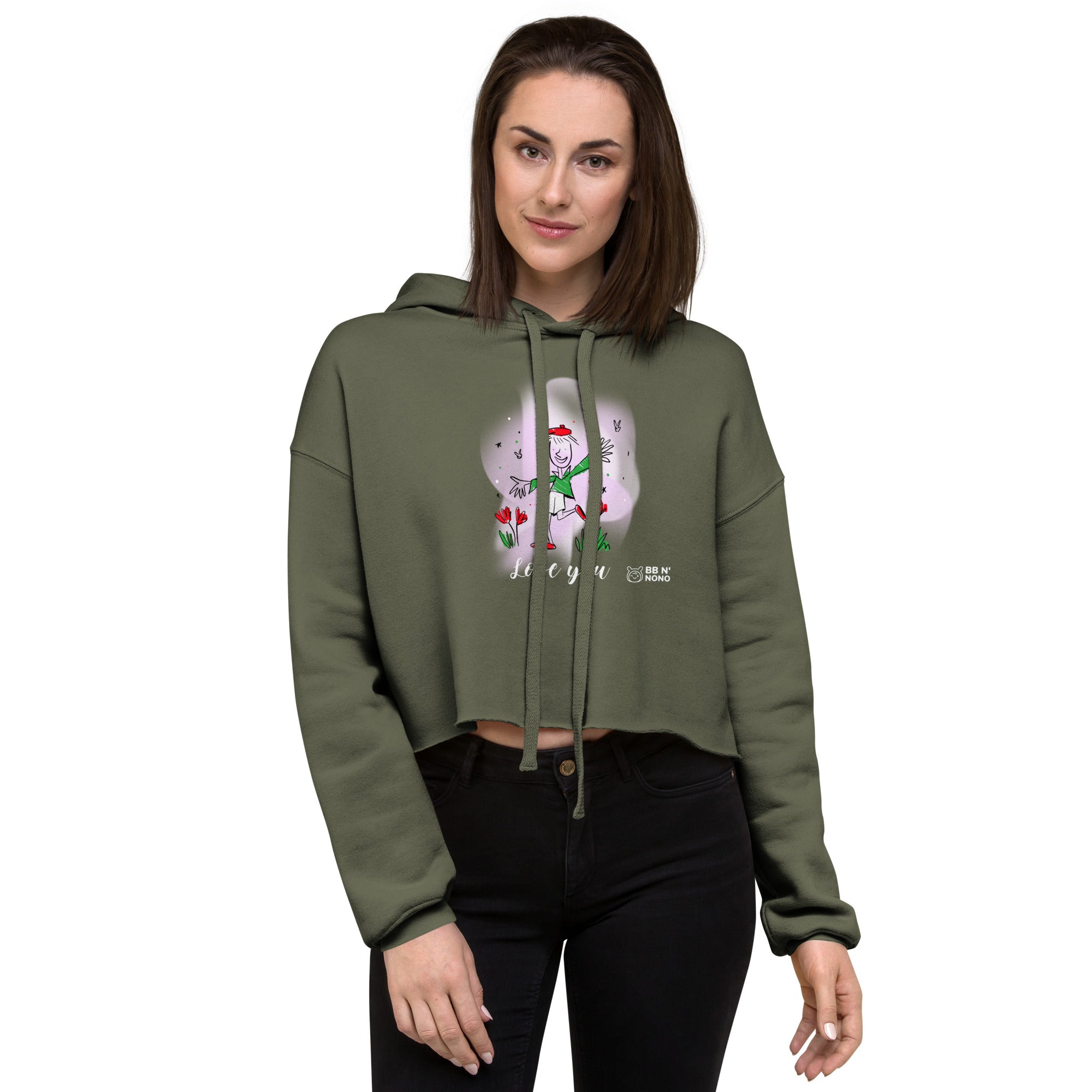 Love you - Crop Hoodie