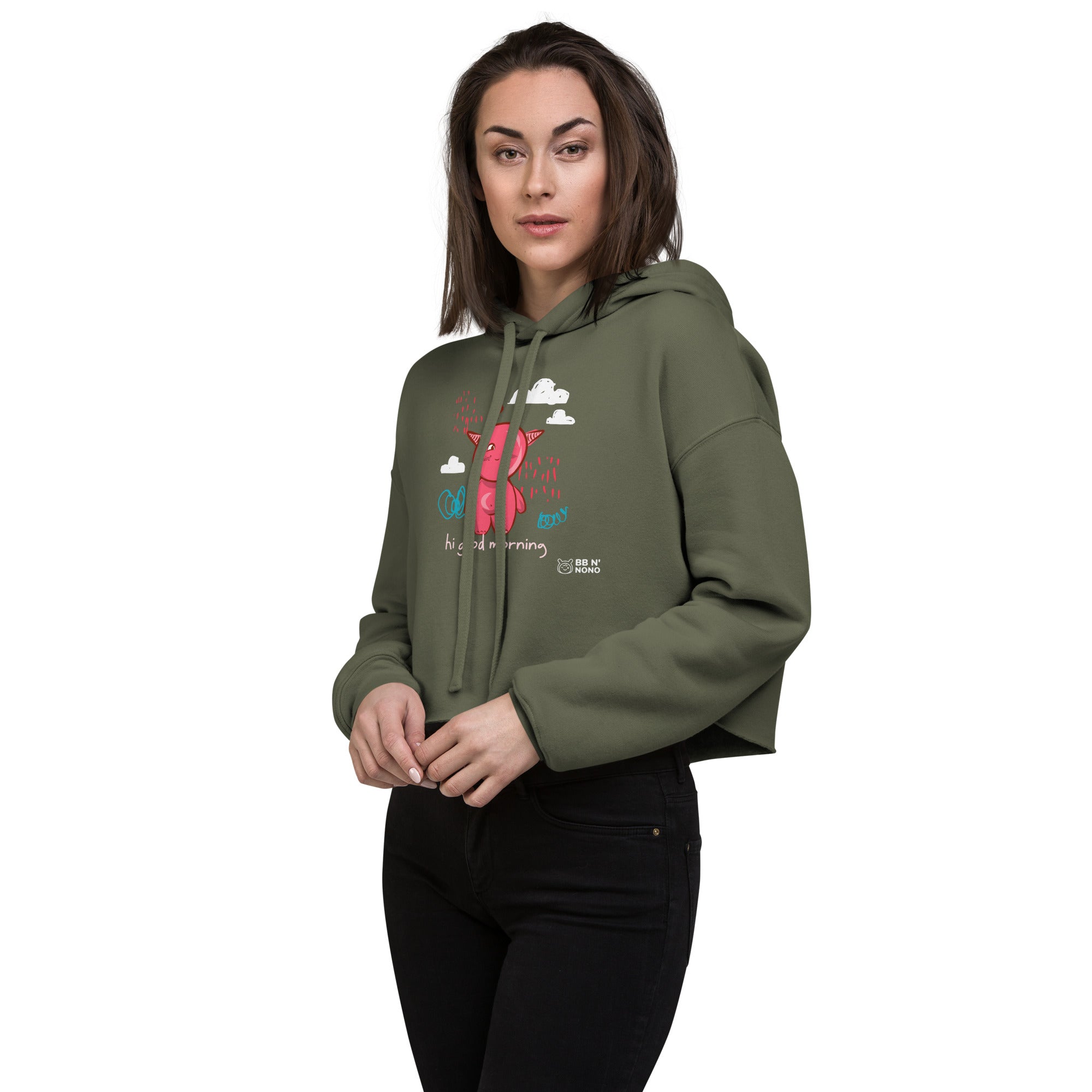 Cute Little monster - Crop Hoodie