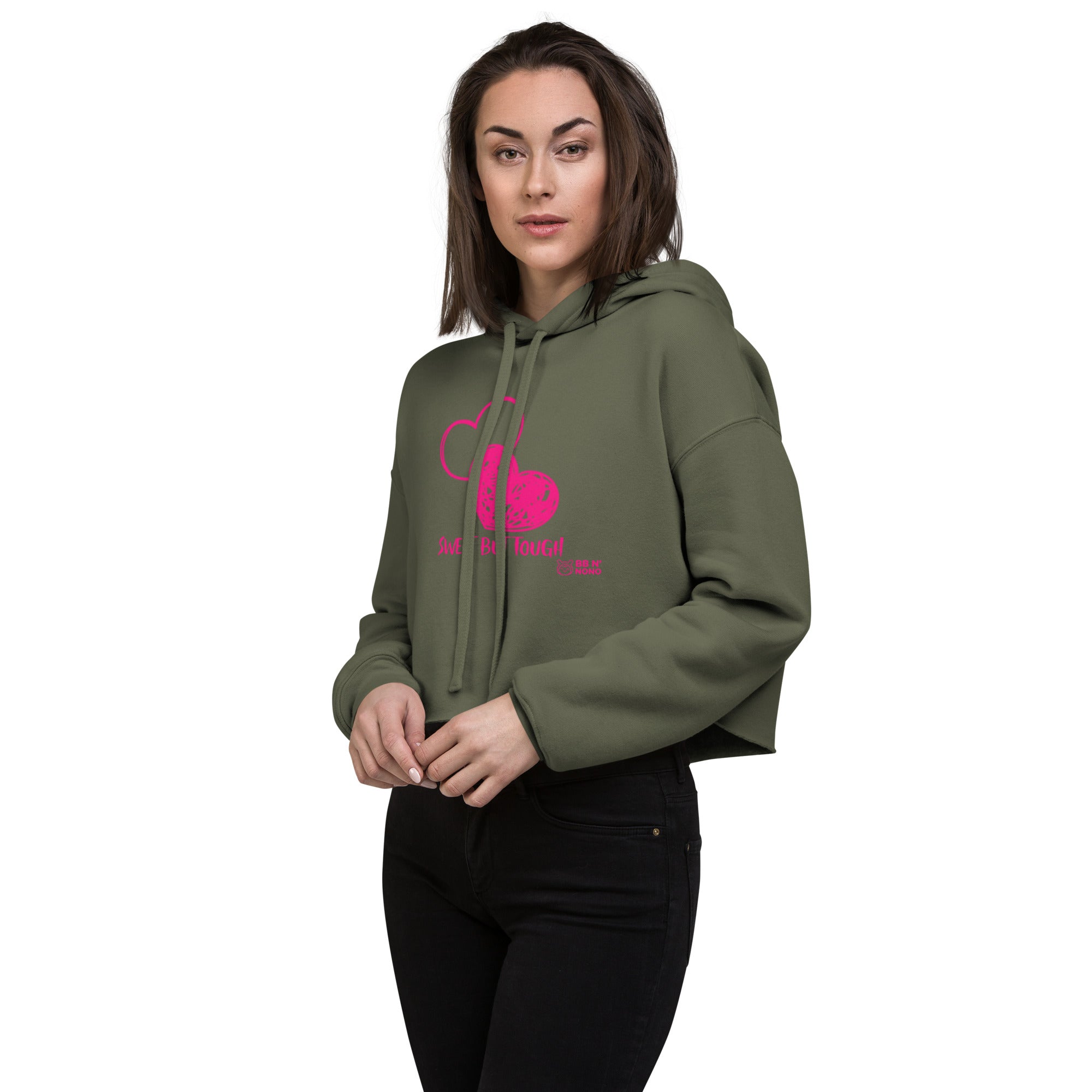 Sweet but tought - Crop Hoodie (P)