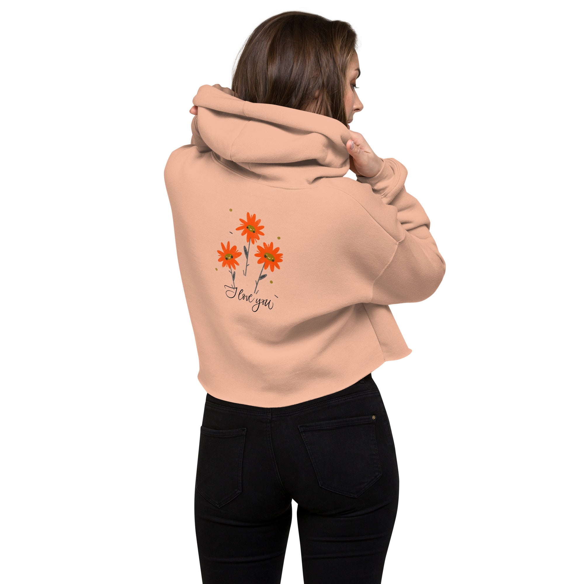 I love you - Crop Hoodie (back print)