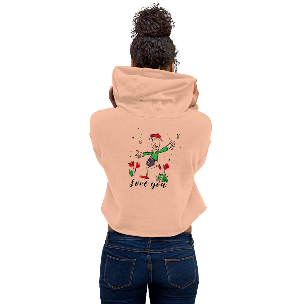 Love you - Crop Hoodie (back print)