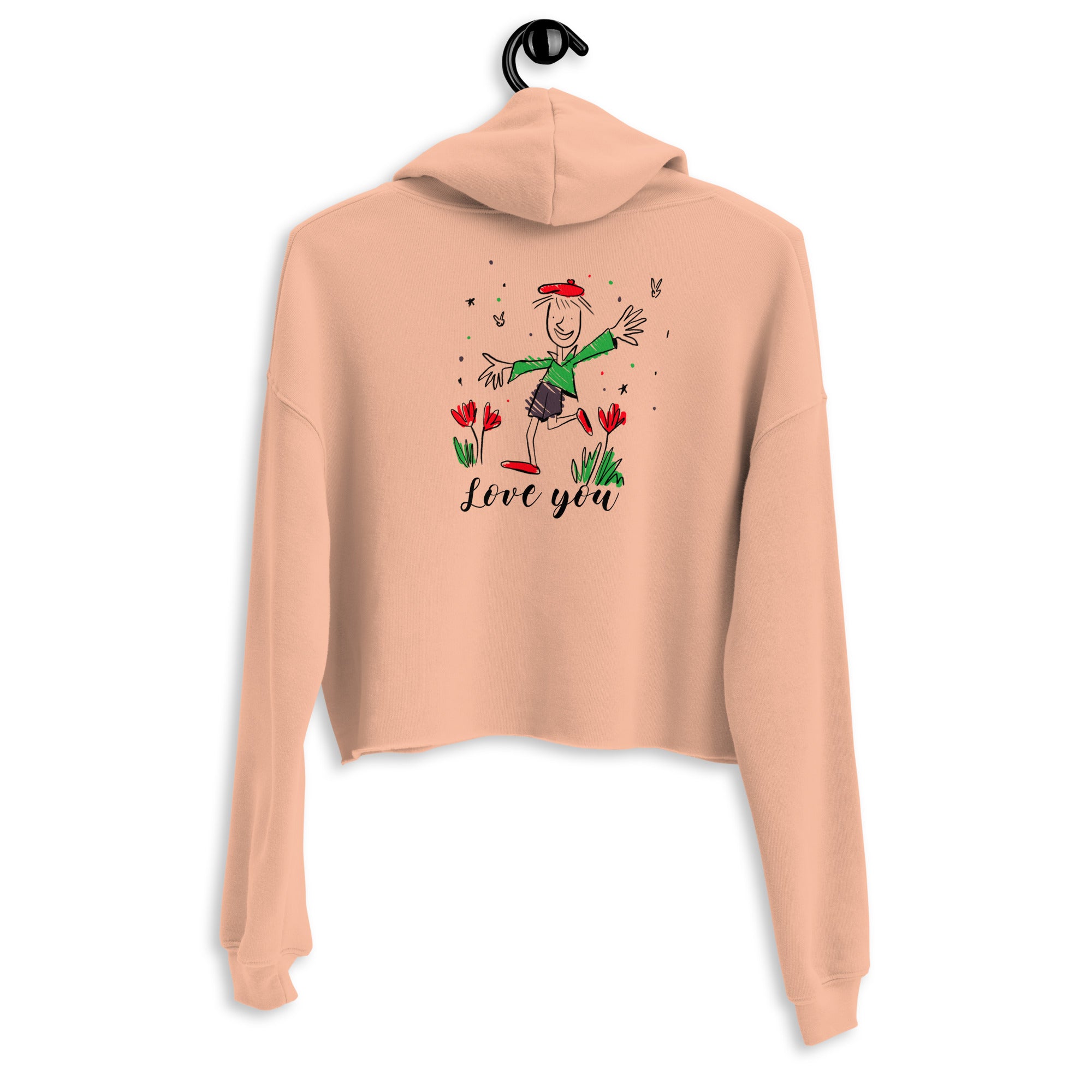 Love you - Crop Hoodie (back print)